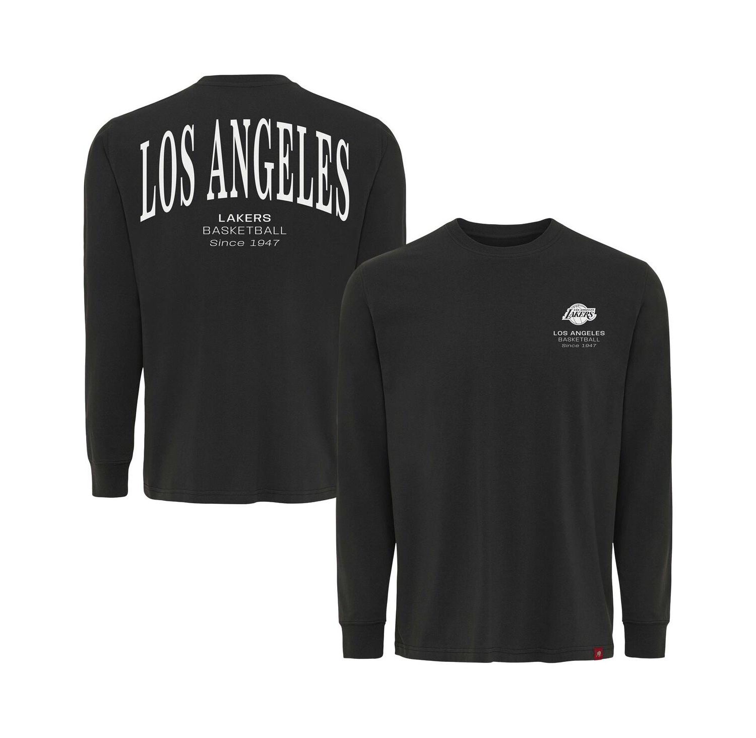 Men's and Women's Adult Anthracite Los Angeles Lakers Athletic Club Collection Sherwood Relaxed Fit Premium Long-Sleeve T-Shirt