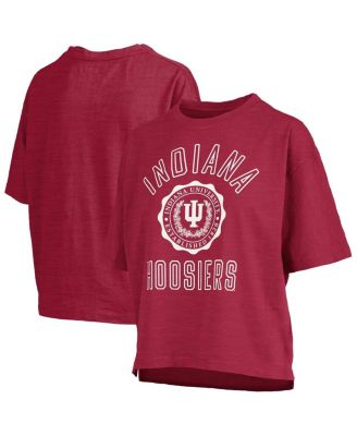 Women's Crimson Indiana Hoosiers Motley Crew Bishop Waist Length Oversized Slub T-Shirt