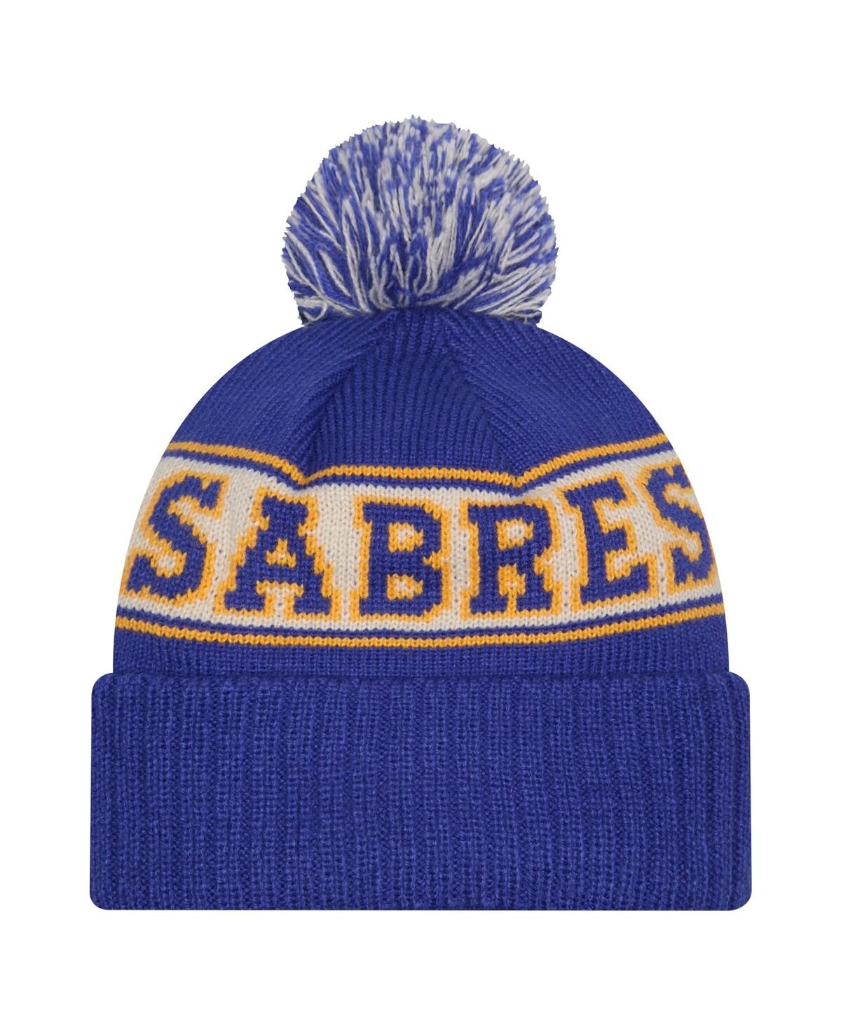 New Era Men's Royal Buffalo Sabres Retro Cuffed Knit with Pom Hat