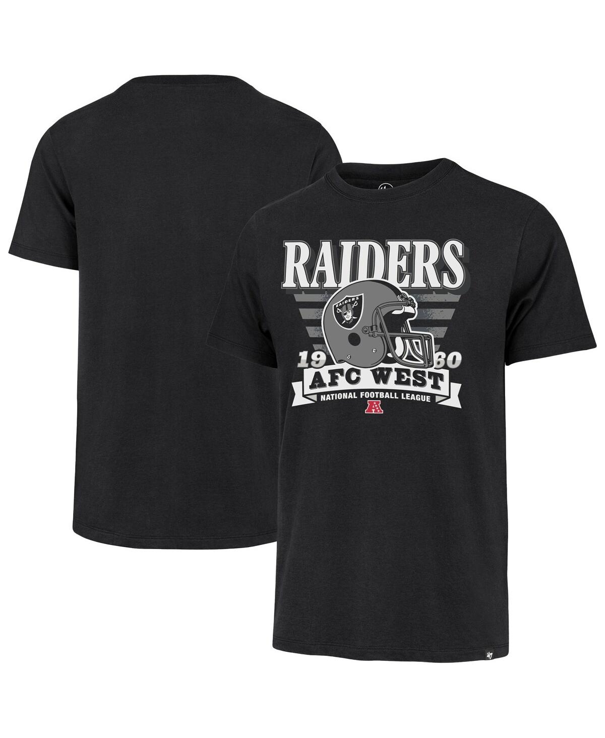 '47 Brand Men's Black Las Vegas Raiders Stripe Splash Franklin Throwback T-Shirt - Black