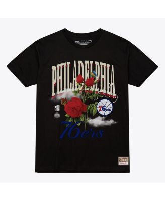 Men's and Women's Black Philadelphia 76ers Floral Graphic T-Shirt