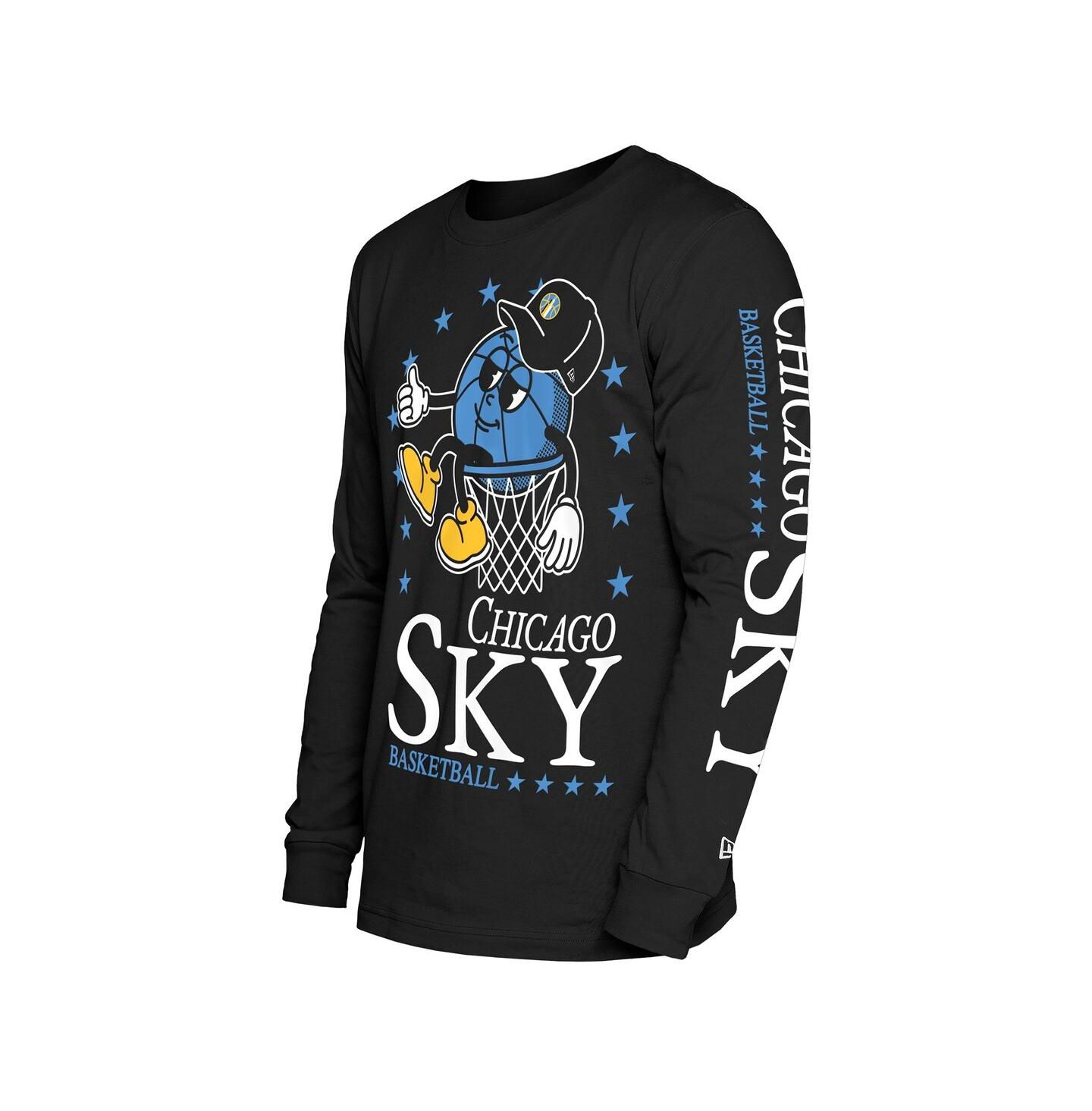 Мужская футболка New Era Black Chicago Sky Old School Sport Long Sleeve — фото 2