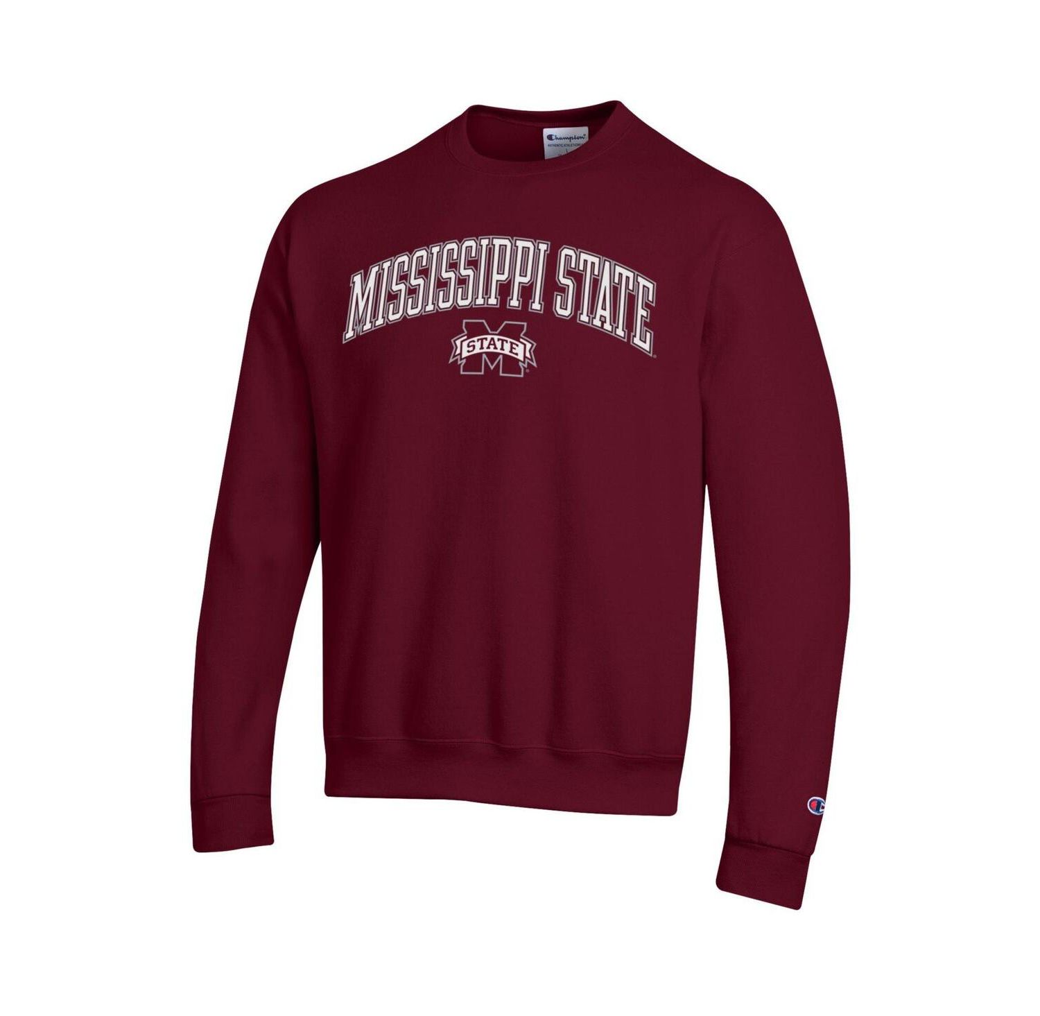 Men's Maroon Mississippi State Bulldogs Arch Over Logo Pullover Sweatshirt