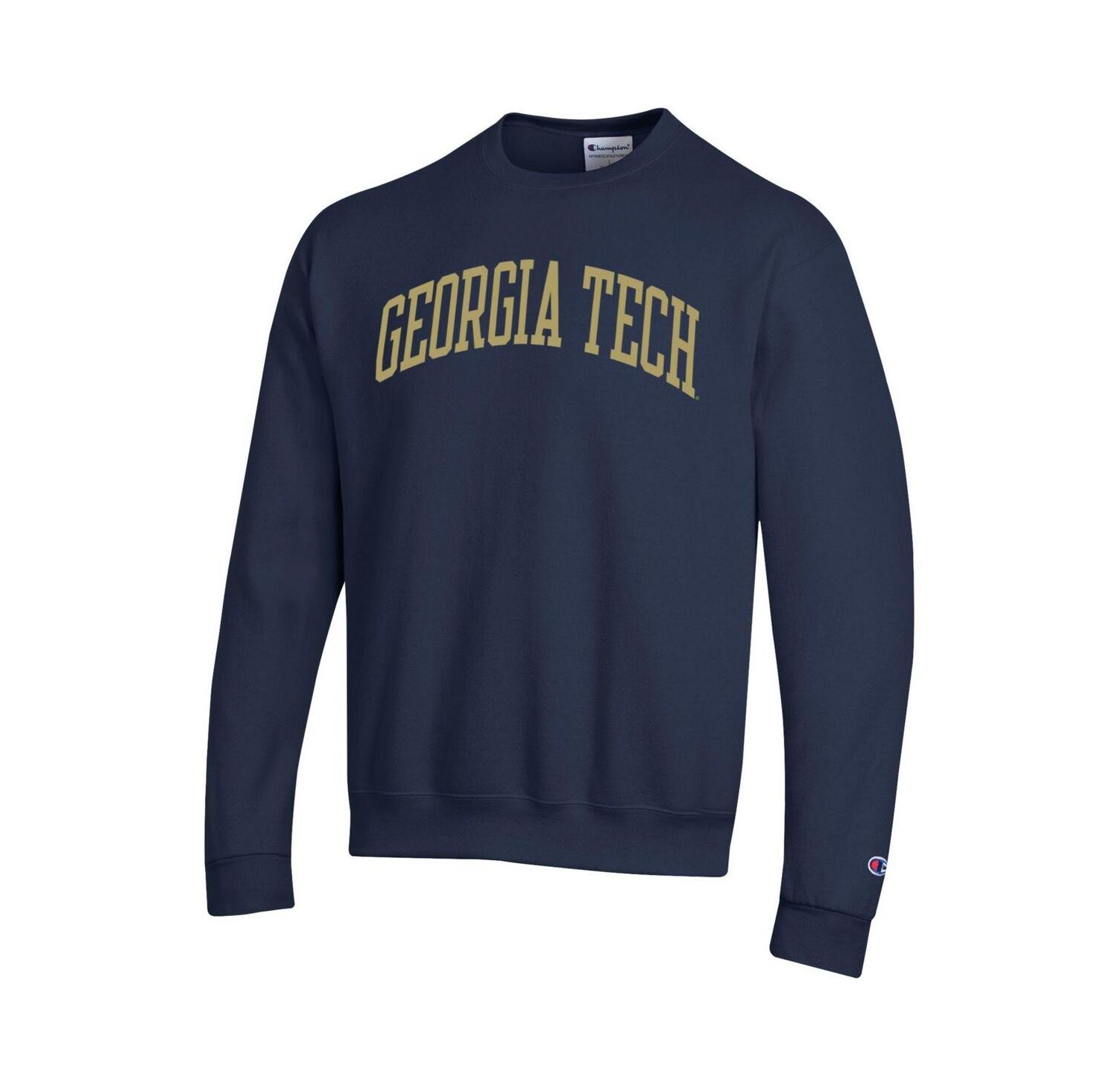 Men's Navy Georgia Tech Yellow Jackets Basic Arch Fleece Pullover Sweatshirt