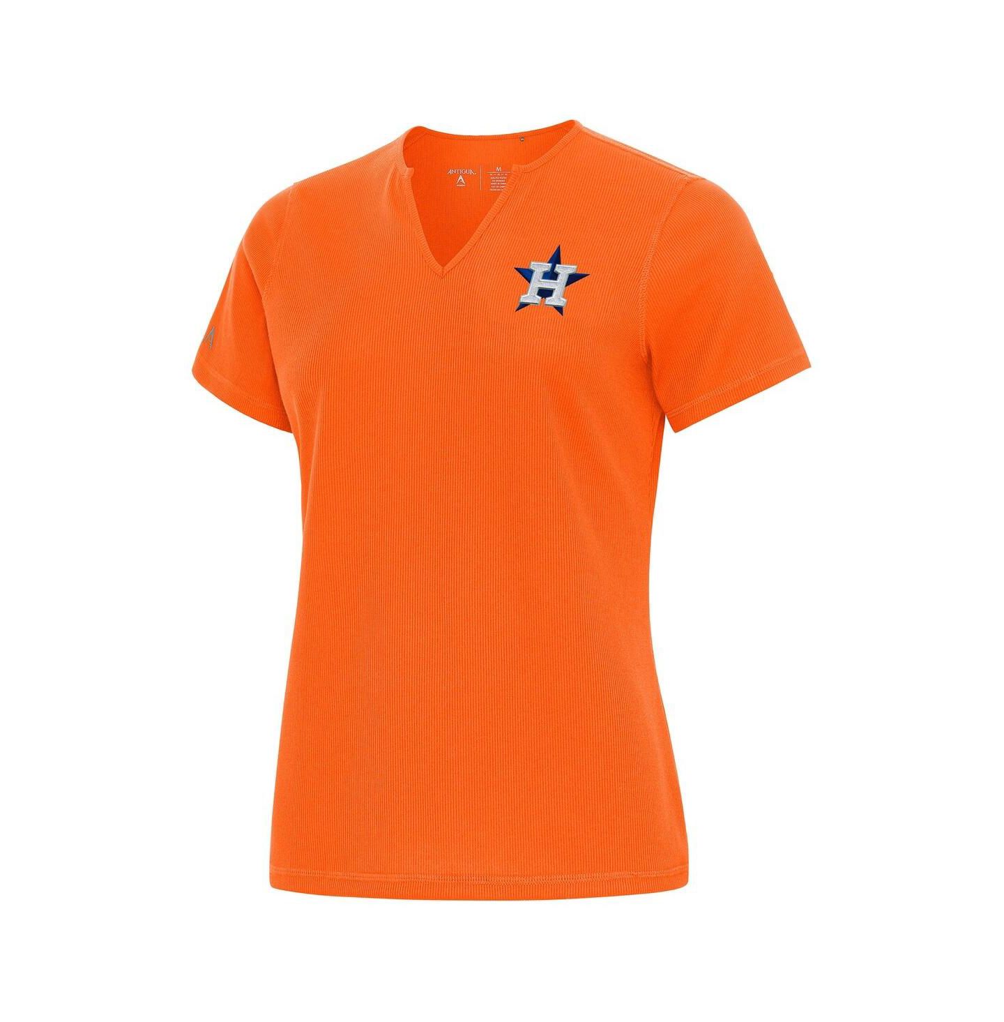 Женская футболка Antigua Orange Houston Astros Notch Neck — фото 1