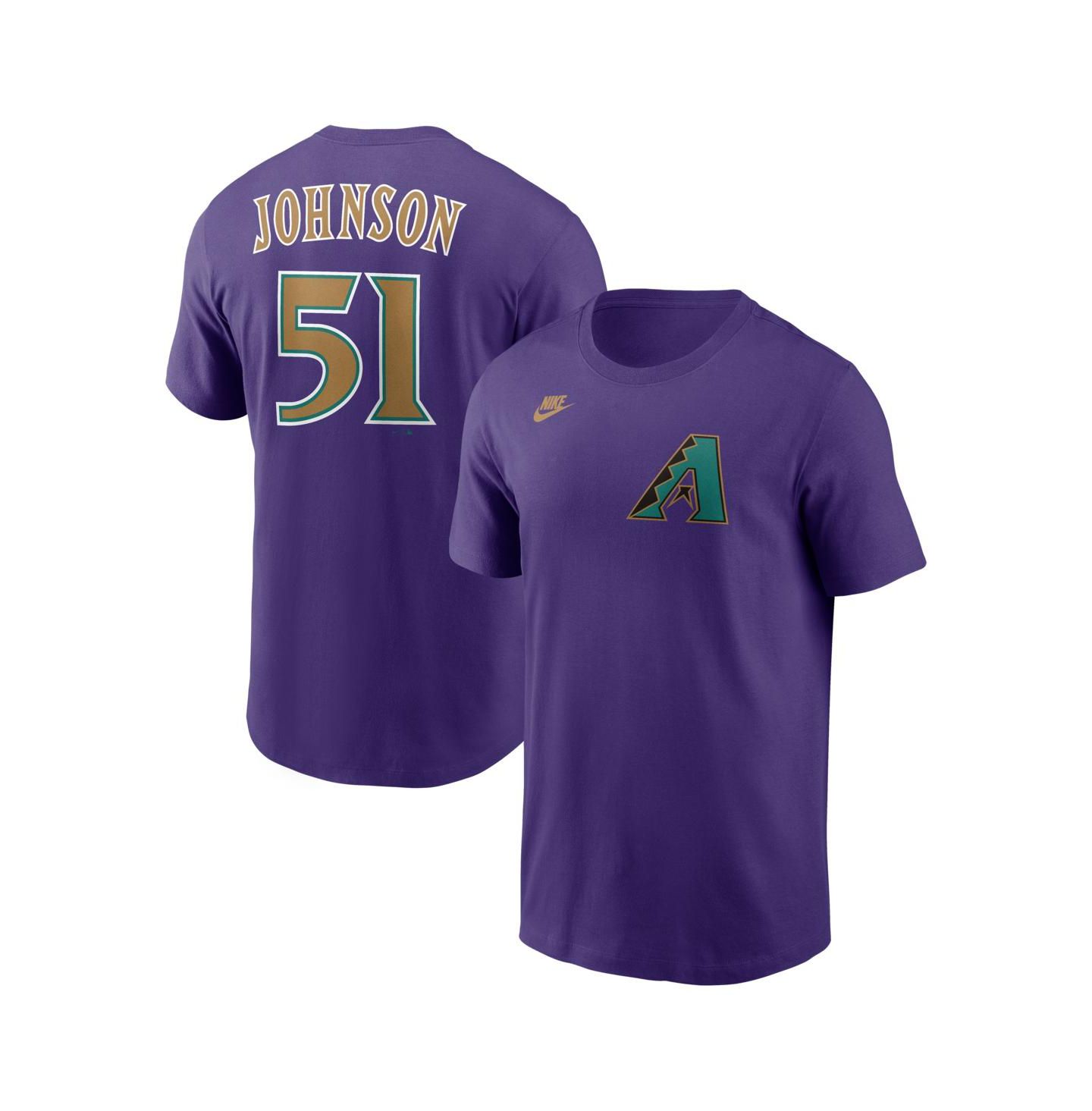 Мужская футболка Nike Randy Johnson Purple Arizona Diamondbacks Cooperstown Collection Name & Number — фото 1