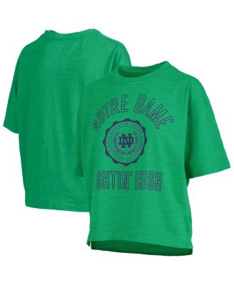 Women's Kelly Green Notre Dame Fighting Irish Motley Crew Bishop Waist Length Oversized Slub T-Shirt