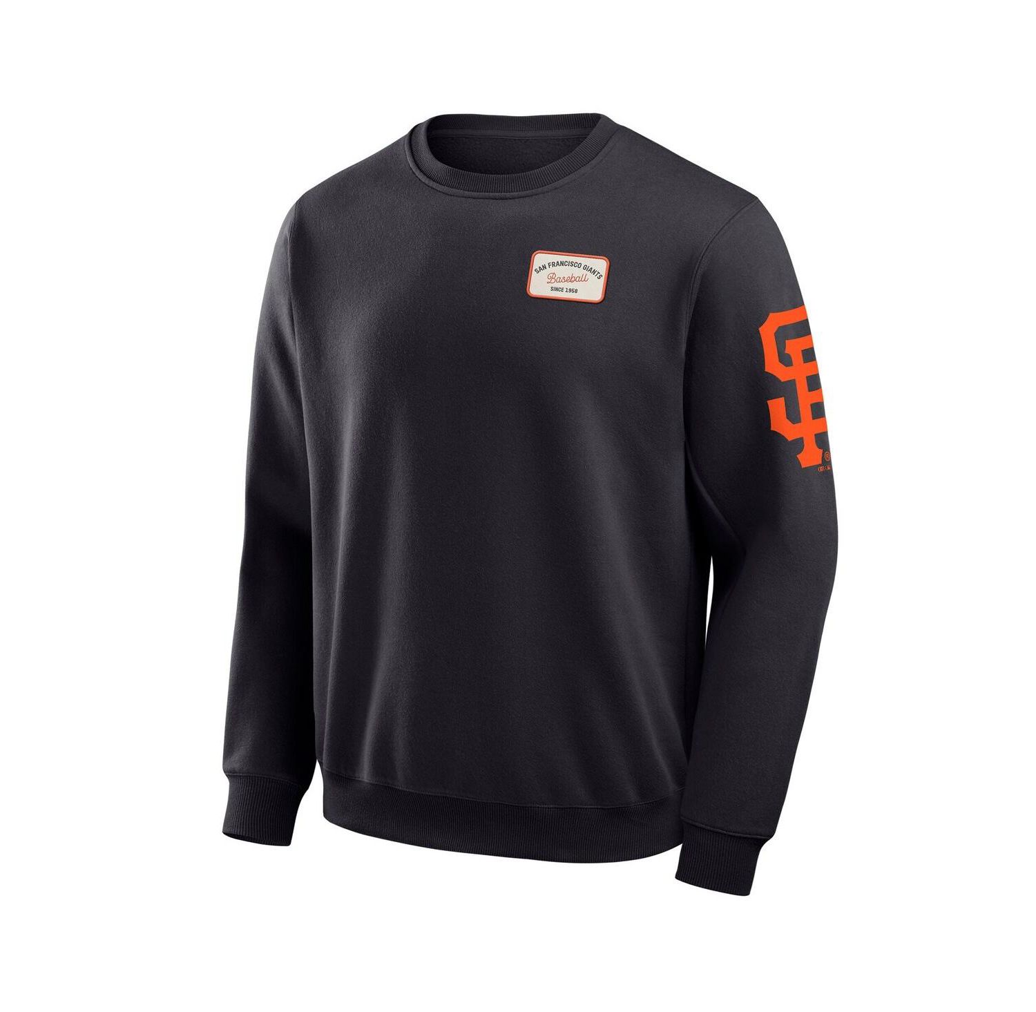 Darius Rucker Collection by Men's Black San Francisco Giants Washed Crew Neck Pullover Sweatshirt