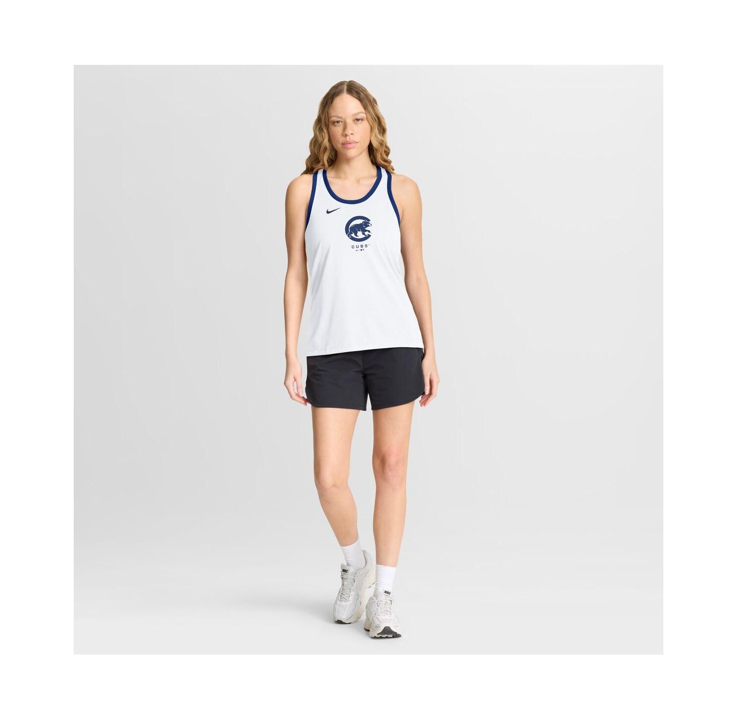 Women's White Chicago Cubs Tri-Blend Dri-FIT Racerback Tank Top