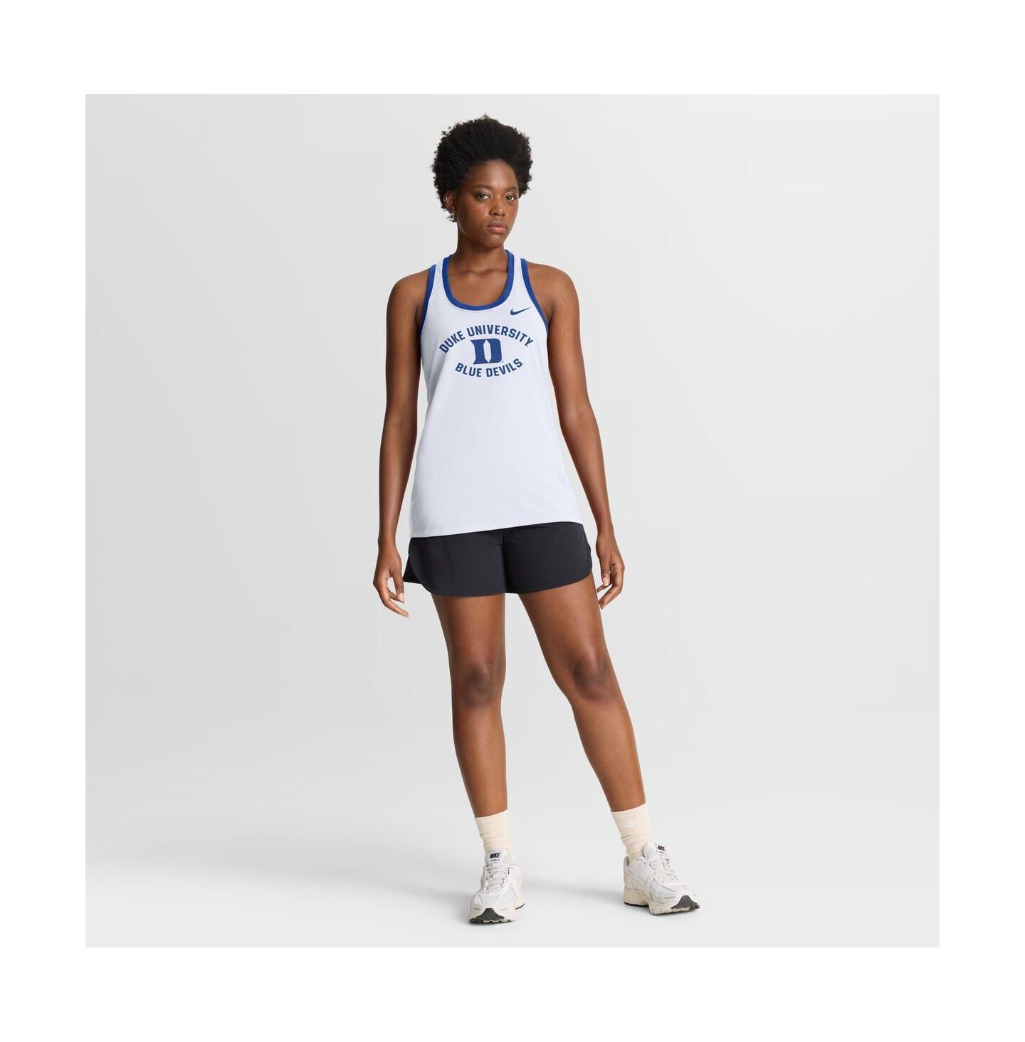 Женский топ Nike White Duke Blue Devils Uni Name Tri-Blend Dri-FIT — фото 3