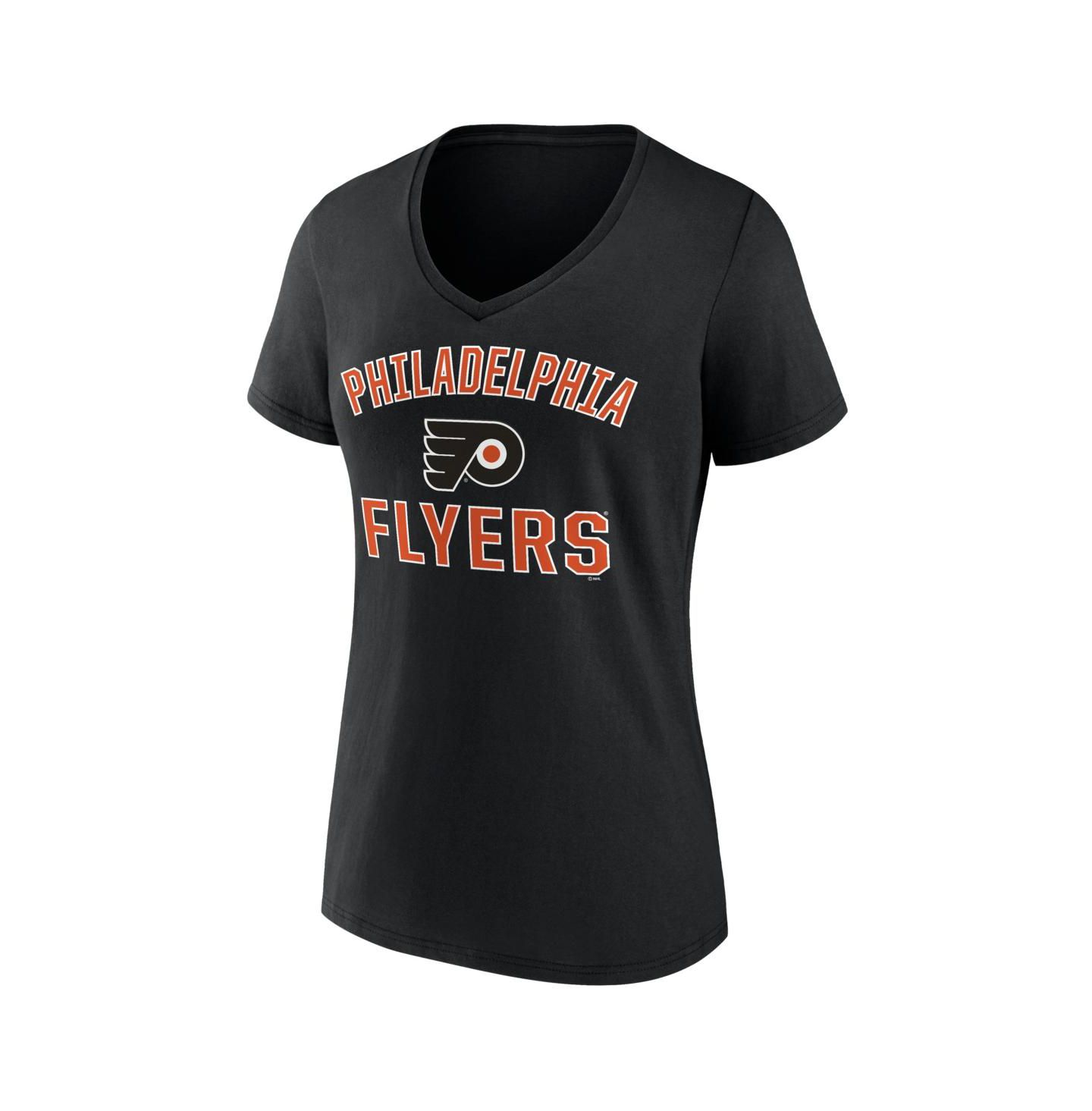 Женская футболка Logo Athletic Black Philadelphia Flyers Arch Victory V-Neck — фото 2