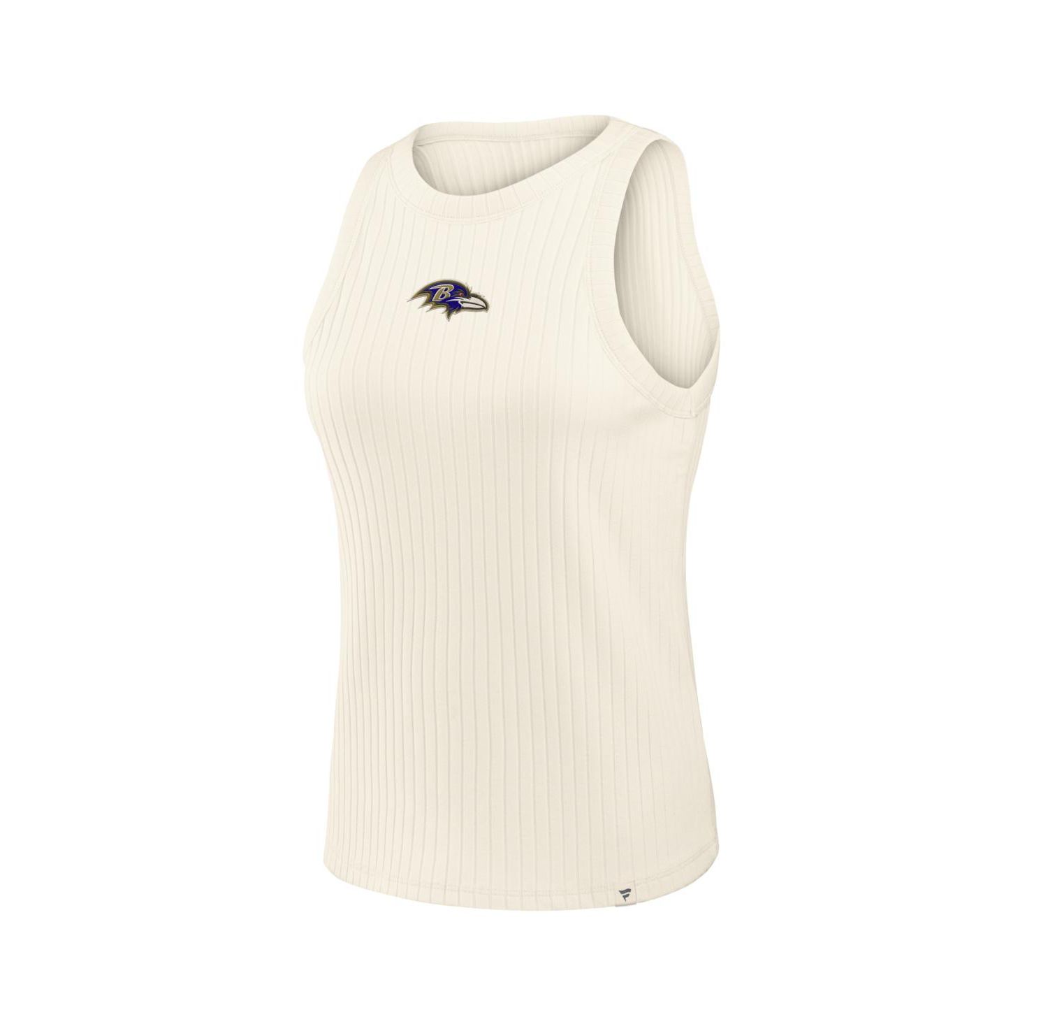 Women's Cream Baltimore Ravens Star Play Tri-Blend Ribbed Tank Top