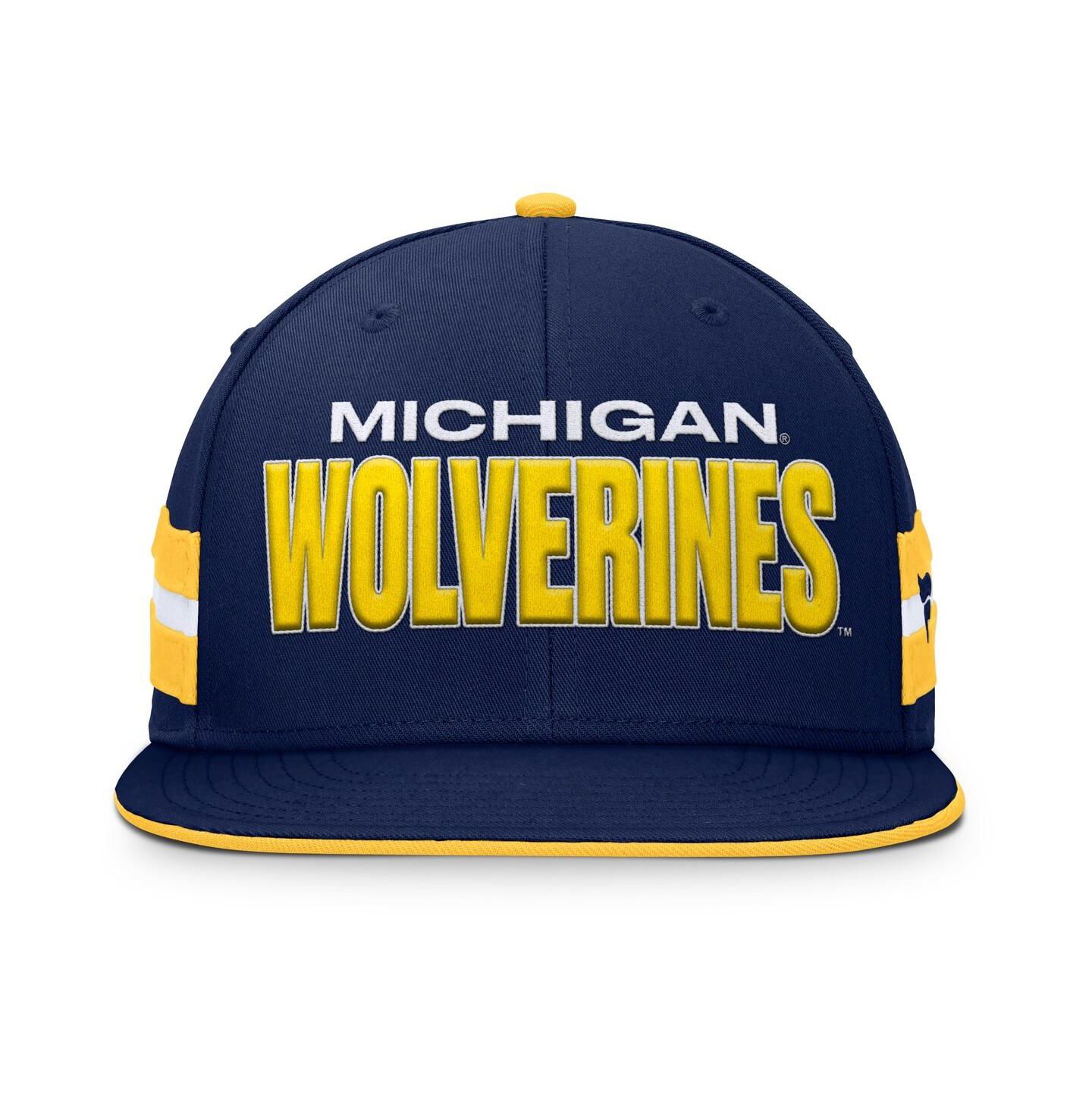 Мужская кепка Fanatics Navy Michigan Wolverines Pick Off Fitted Hat — фото 2