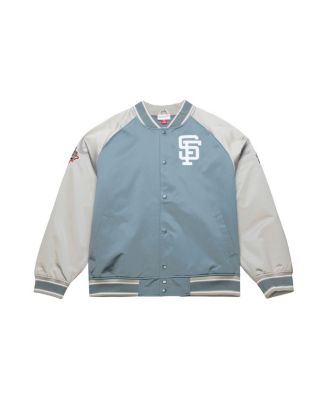 Men's Gray San Francisco Giants Thunderstorm Head Coach Lightweight Satin Full-Snap Jacket