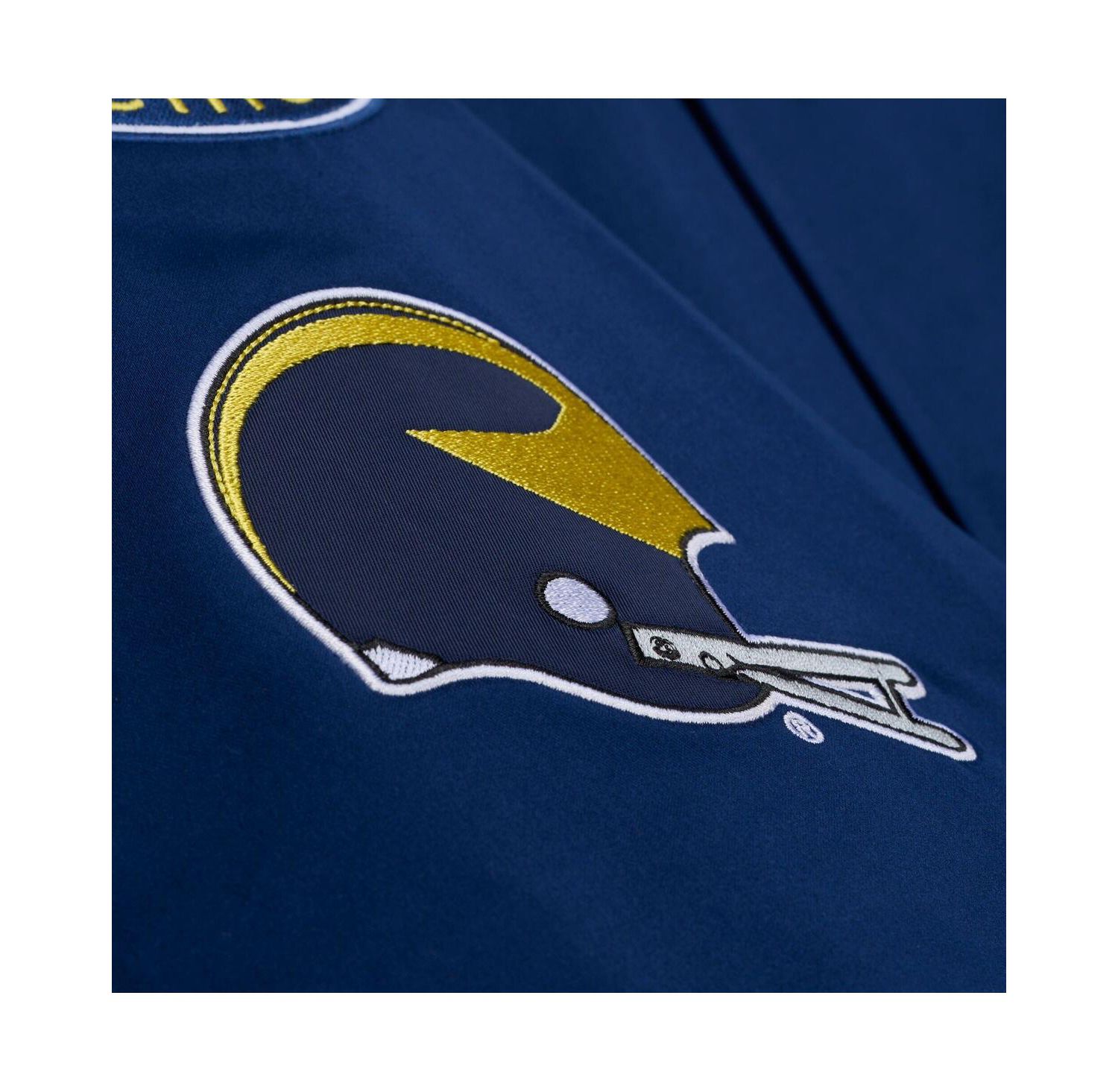 Men's Navy Michigan Wolverines Double Clutch Lightweight Satin Full-Snap Jacket
