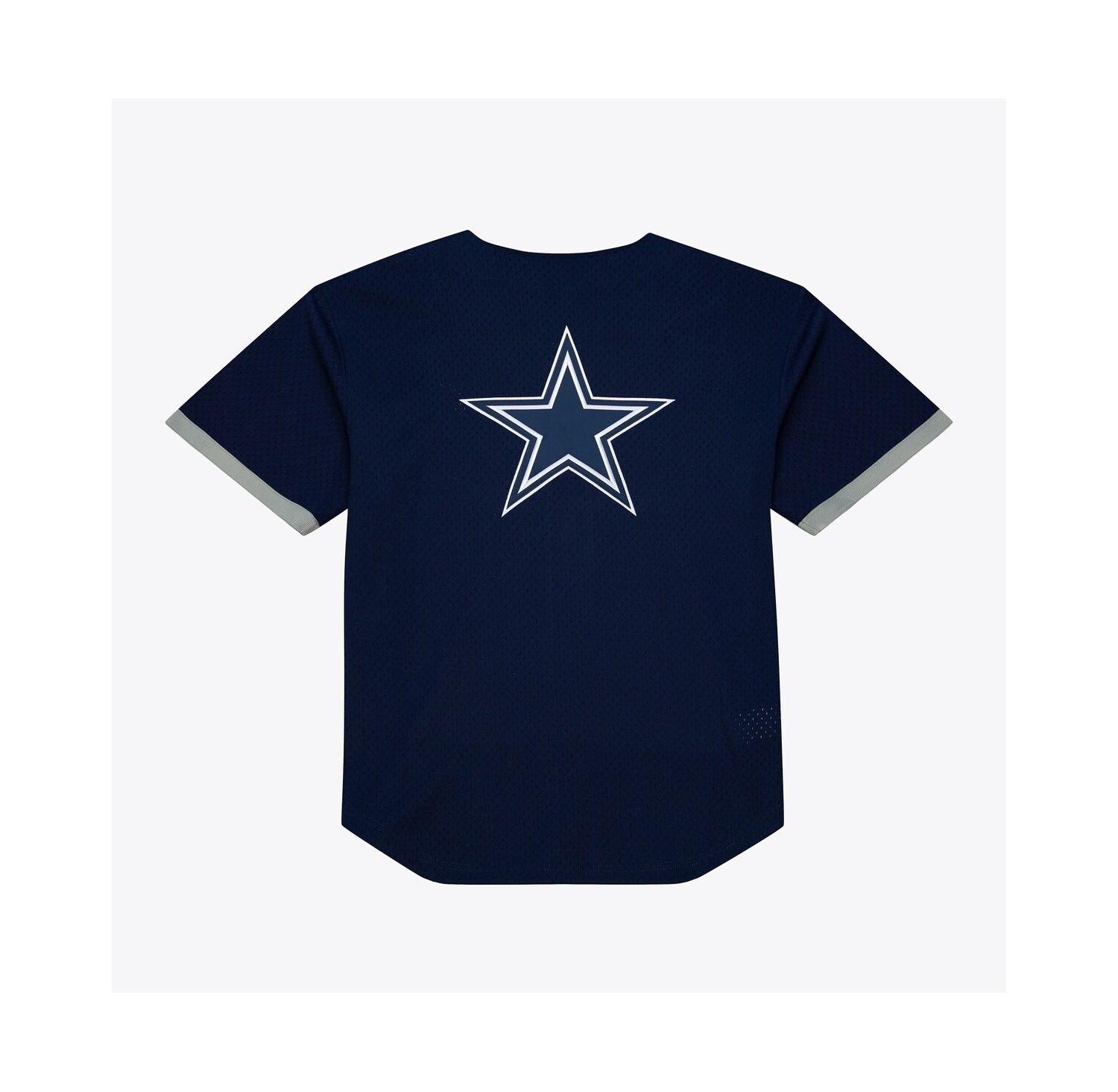 Men's Navy Dallas Cowboys Head Coach Mesh Full-Button Fashion Jersey