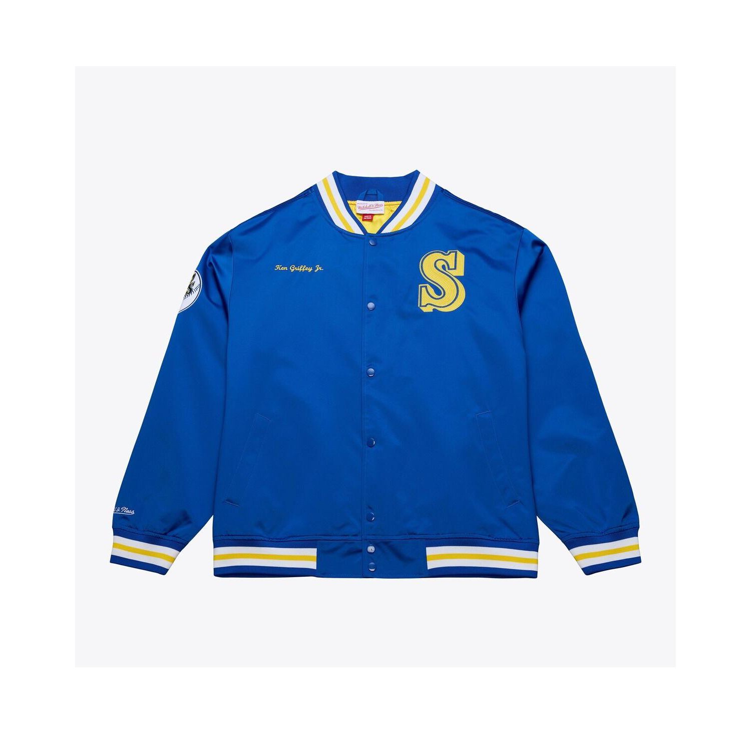 Men's Ken Griffey Jr. Royal Seattle Mariners Legends Collection Lightweight Satin Full-Snap Jacket
