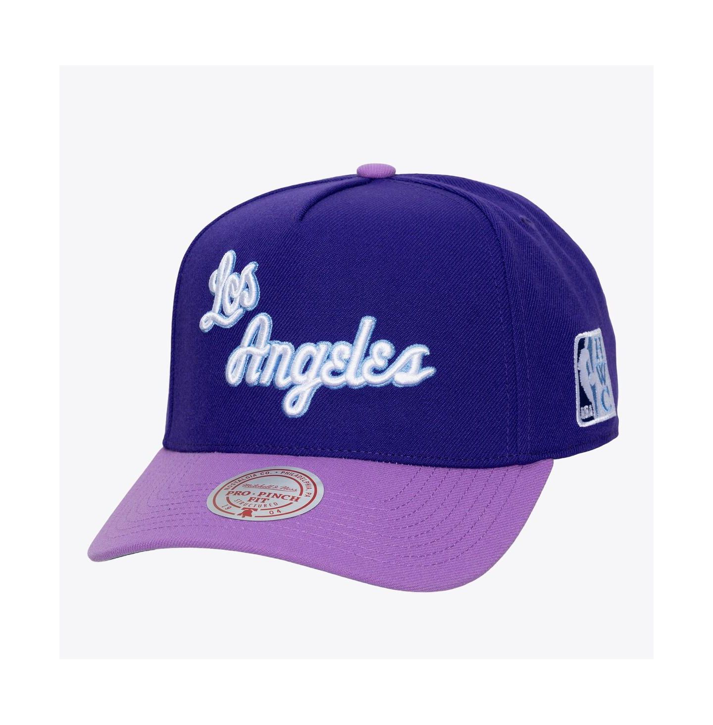 Мужская кепка Mitchell & Ness Purple Los Angeles Lakers Hardwood Classics Legendary Away Pro-Pinch Adjustable Hat — фото 1