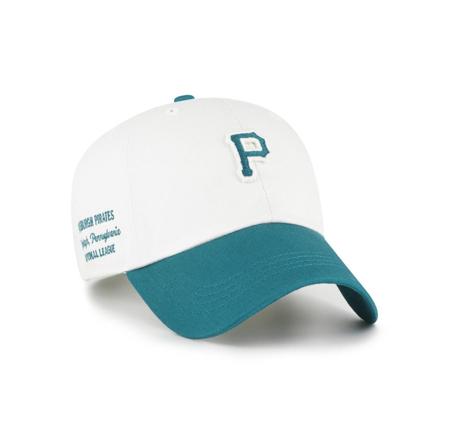 Men's White/Teal Pittsburgh Pirates Contemporary Tonal Clean Up Adjustable Hat