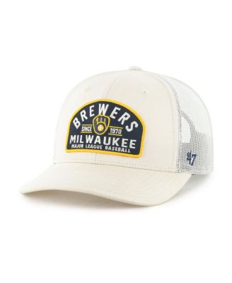 Men's Cream Milwaukee Brewers Leland Adjustable Trucker Hat