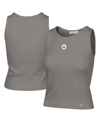 Women's Gray Boston Celtics Cropped Skyhook Baby Rib Tank Top