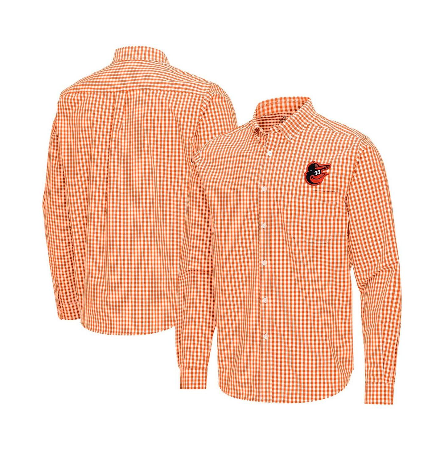 Мужская рубашка Antigua Orange Baltimore Orioles Ellis Woven Tri-Blend Button-Down — фото 1