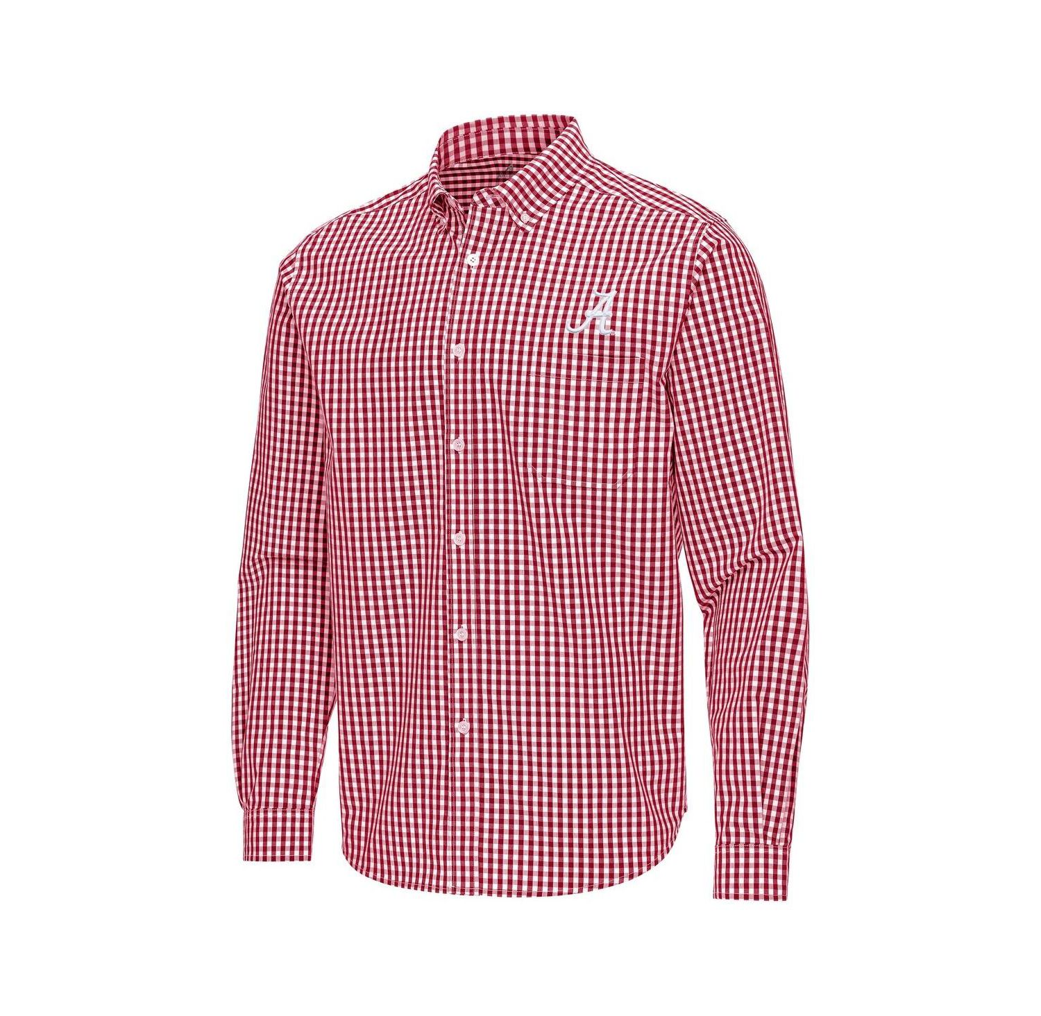 Men's Crimson Alabama Crimson Tide Ellis Woven Tri-Blend Long Sleeve Button-Down Shirt