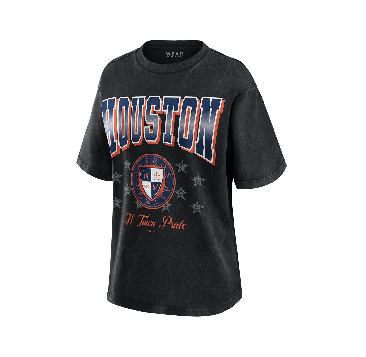 Women's Black Houston Astros Oversized Boyfriend T-Shirt