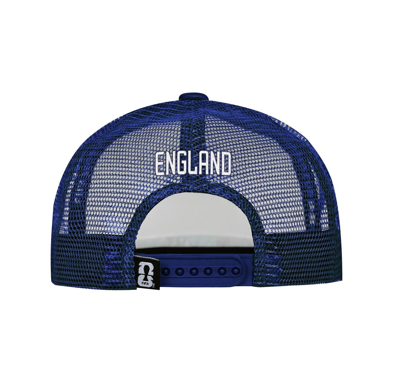 Men's White/Royal England National Team Defender Adjustable Trucker Hat