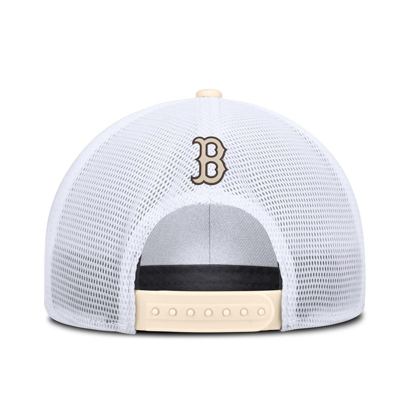 Мужская кепка Nike Natural/White Boston Red Sox Rise Dri-FIT Trucker Adjustable Hat — фото 4