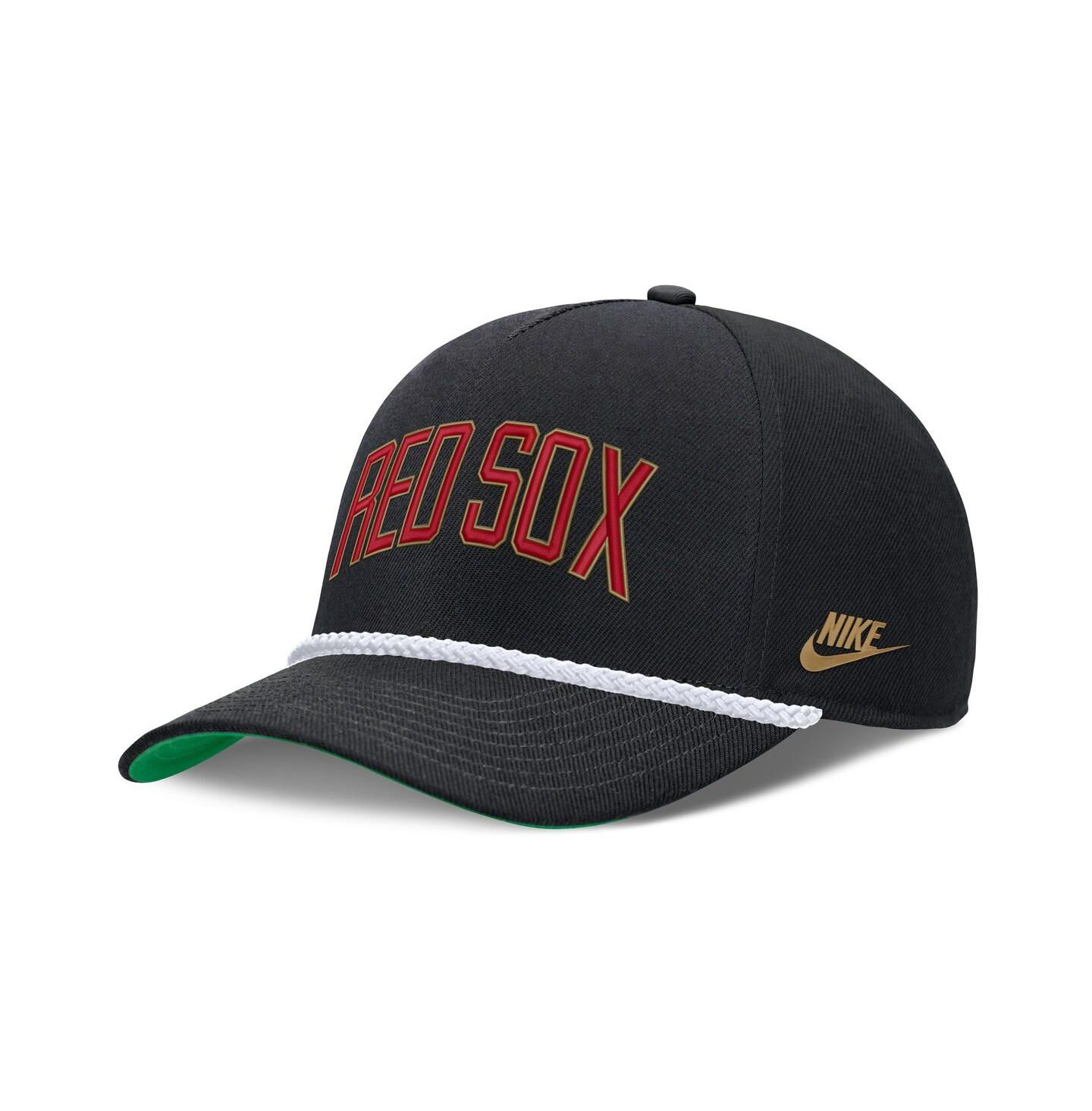 Мужская кепка Nike Black Boston Red Sox Cooperstown Collection Rise Adjustable Hat — фото 3