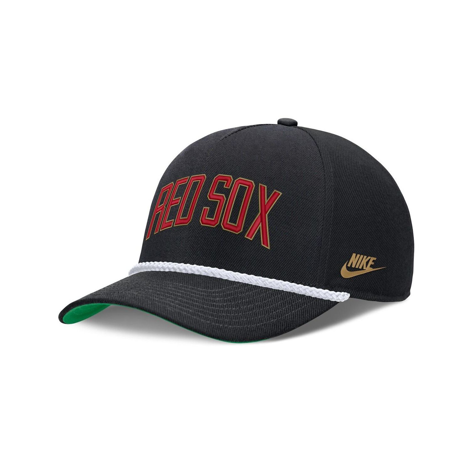 Men's Black Boston Red Sox Cooperstown Collection Rise Adjustable Hat