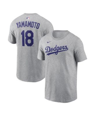Men's Yoshinobu Yamamoto Heather Gray Los Angeles Dodgers Name & Number T-Shirt