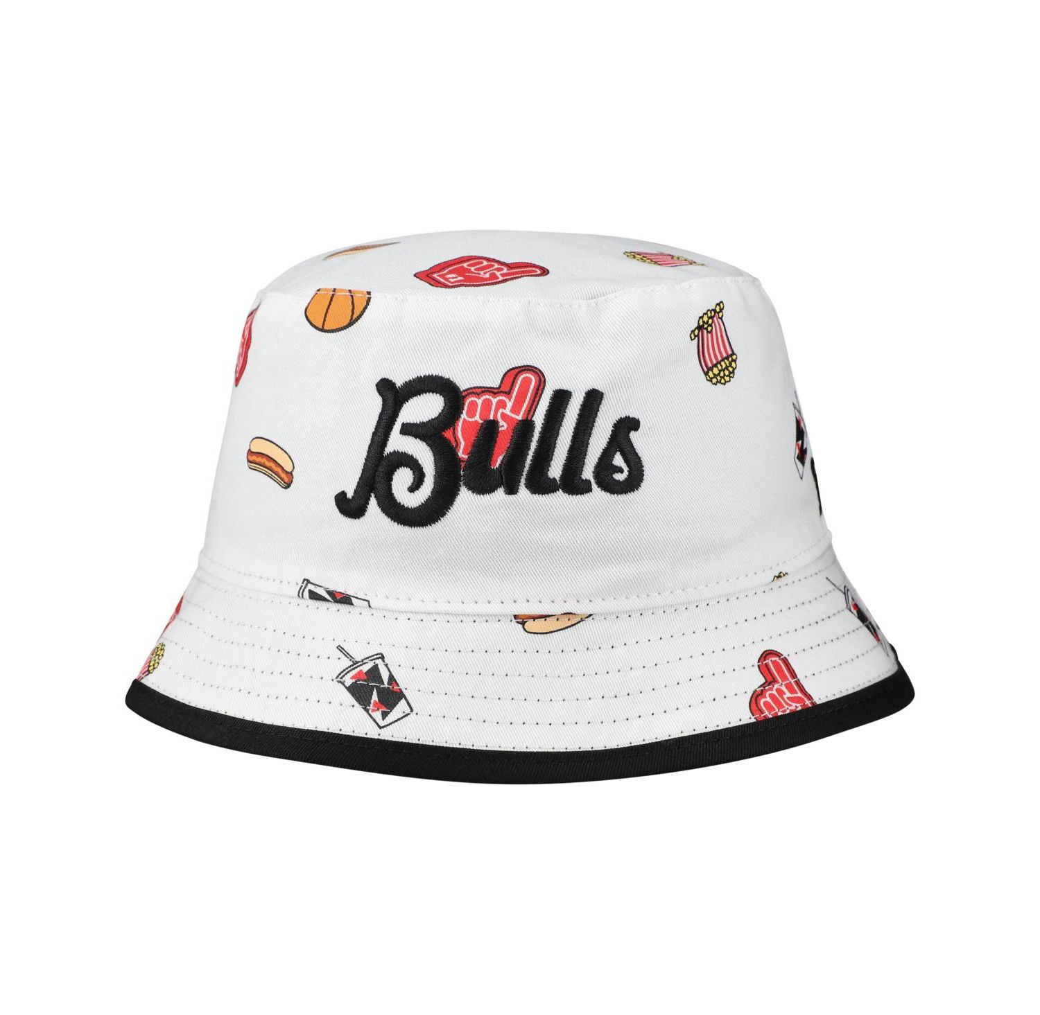 Men's White Chicago Bulls Team Cheer Reversible Bucket Hat