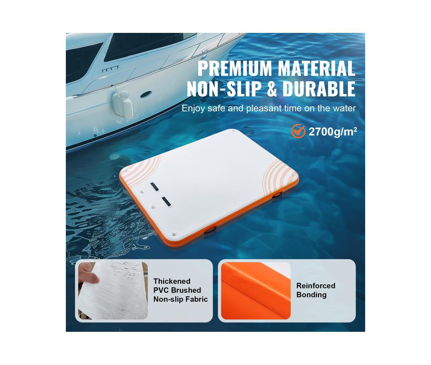 Детская игрушка SUGIFT 10x8 ft Inflatable Floating Non-Slip PVC Dock, Ages 14+, цвет: Белый — фото 5