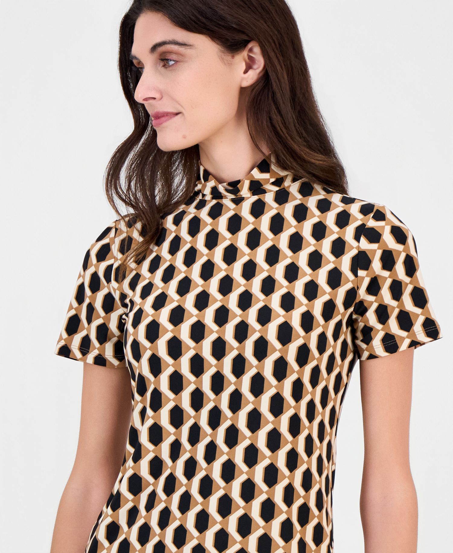 Women's Short-Sleeve Mock-Neck Top
