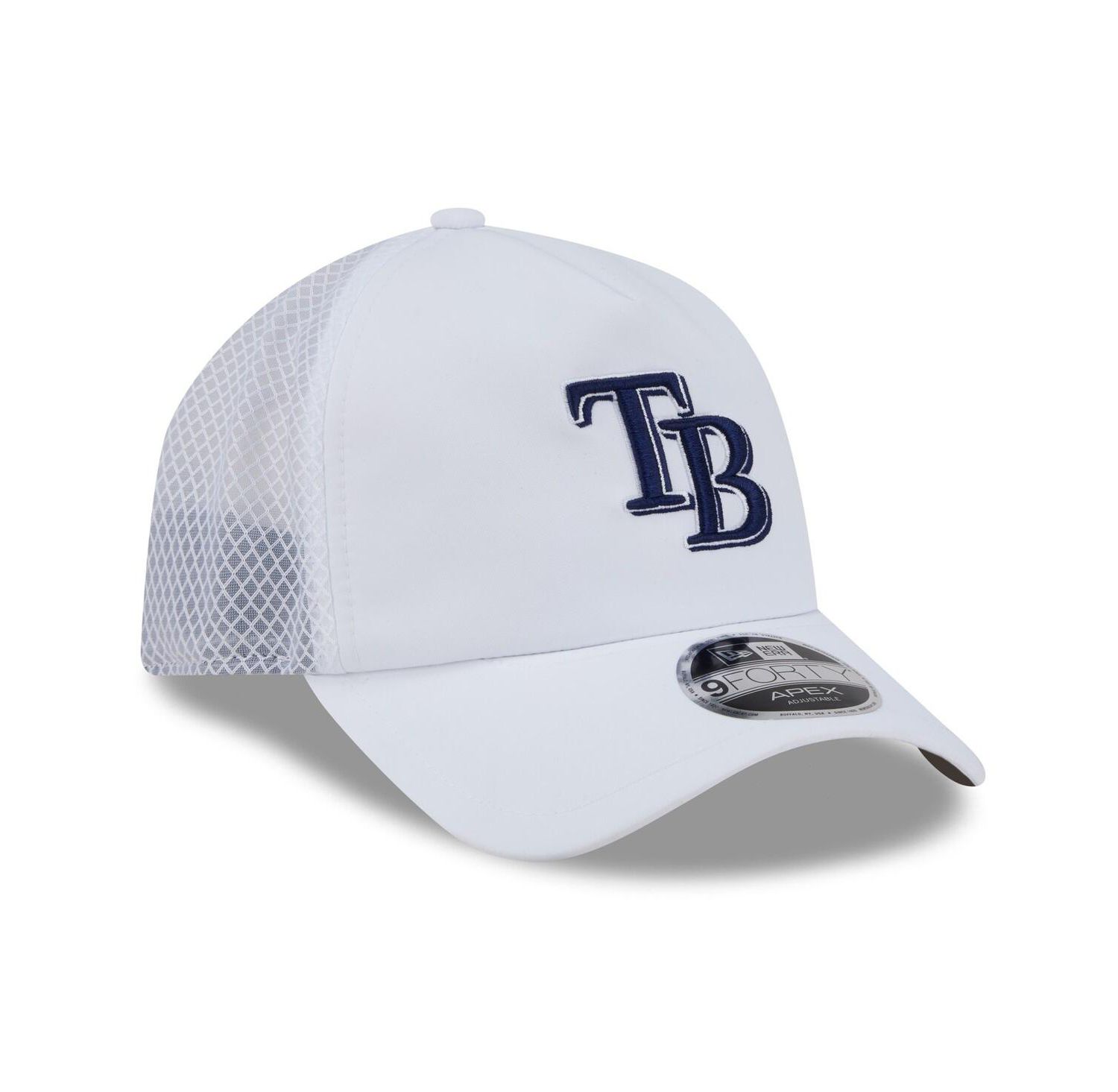 Men's White Tampa Bay Rays 2026 Batting Practice Apex 9FORTY Adjustable Trucker Hat