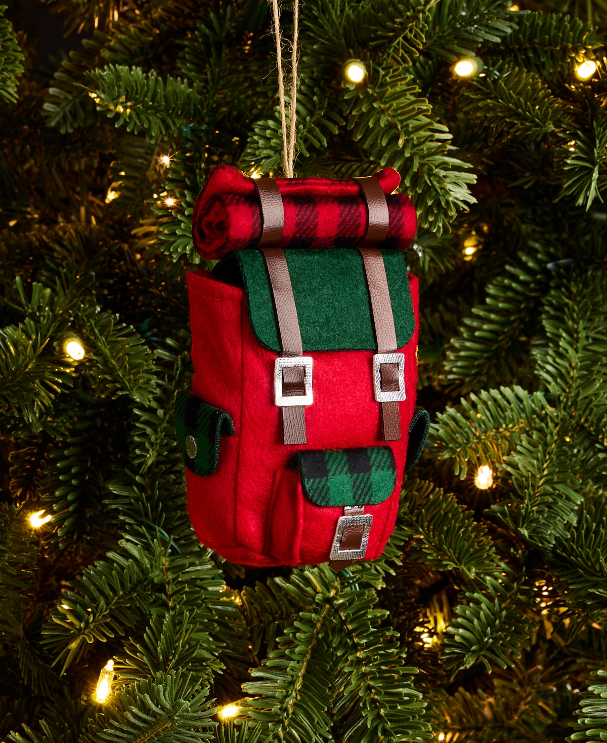 Holiday Lane Cozy Cabin Backpacker Ornament, Macy's Exclusive