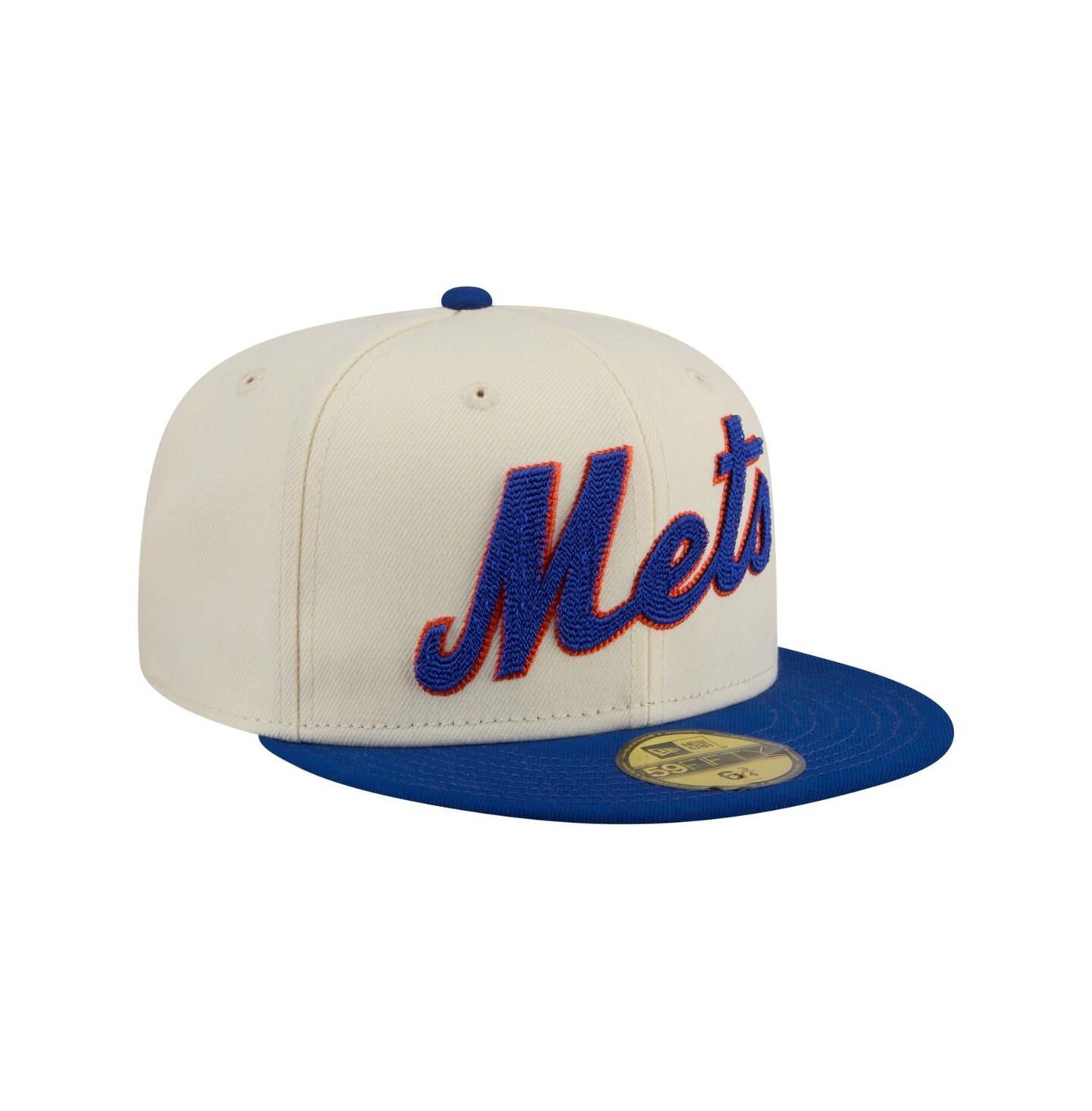 Мужская кепка New Era Cream New York Mets Two-Tone Stitch 59FIFTY Fitted Hat — фото 3