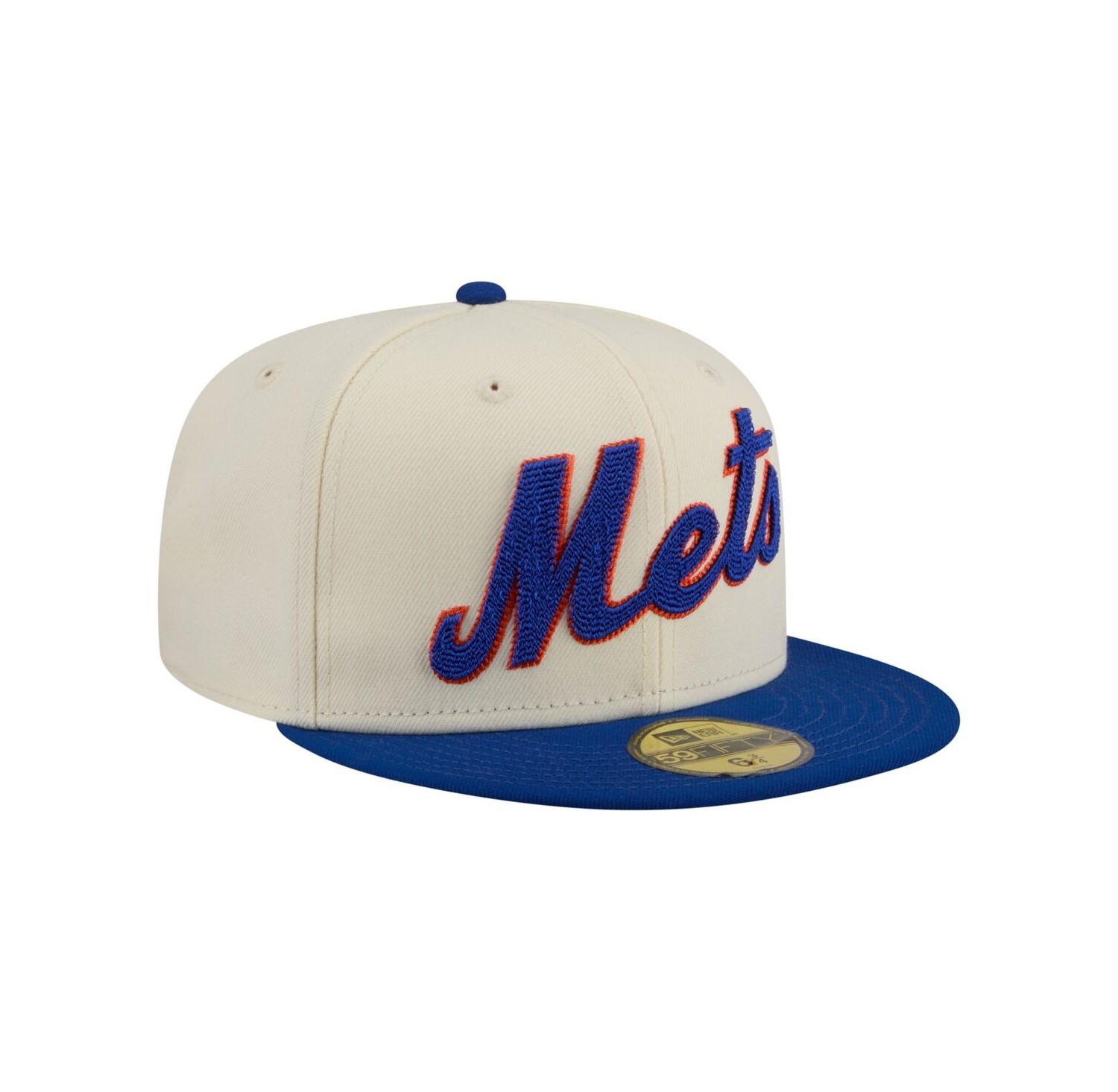 Men's Cream New York Mets Two-Tone Stitch 59FIFTY Fitted Hat