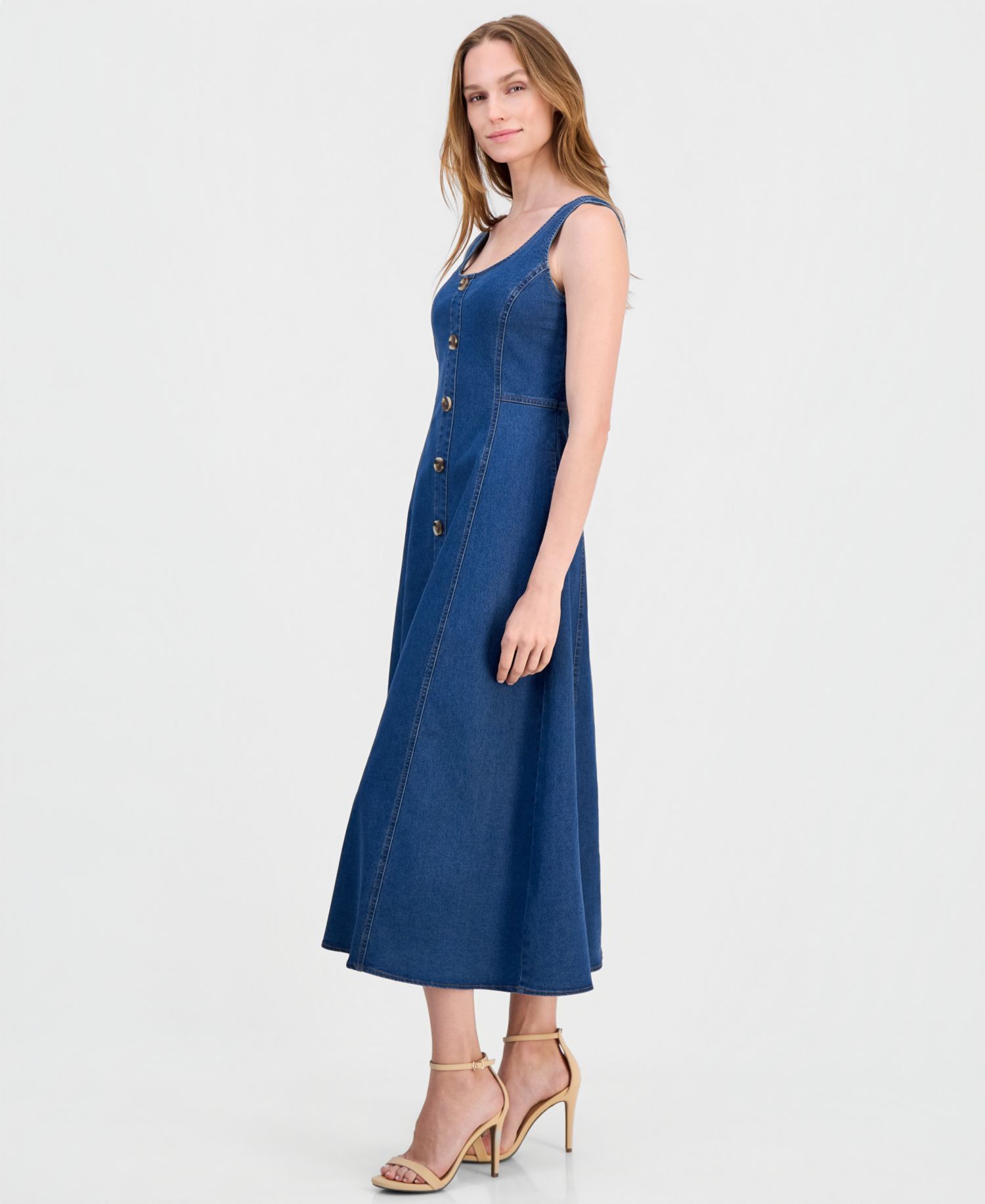 Women's Sleeveless Button-Front Dress