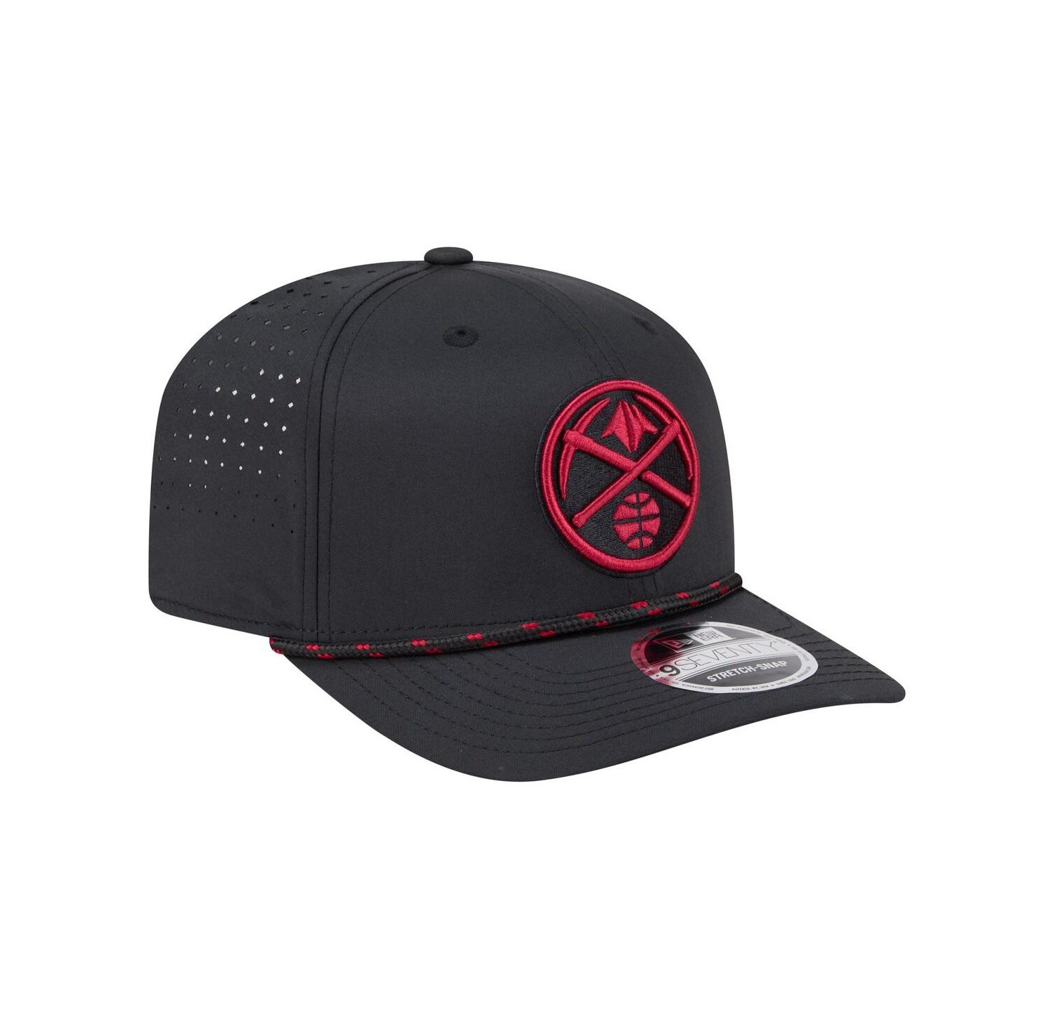 Men's Black Denver Nuggets Sport Rope Vented Stretch-Snap 9SEVENTY Hat