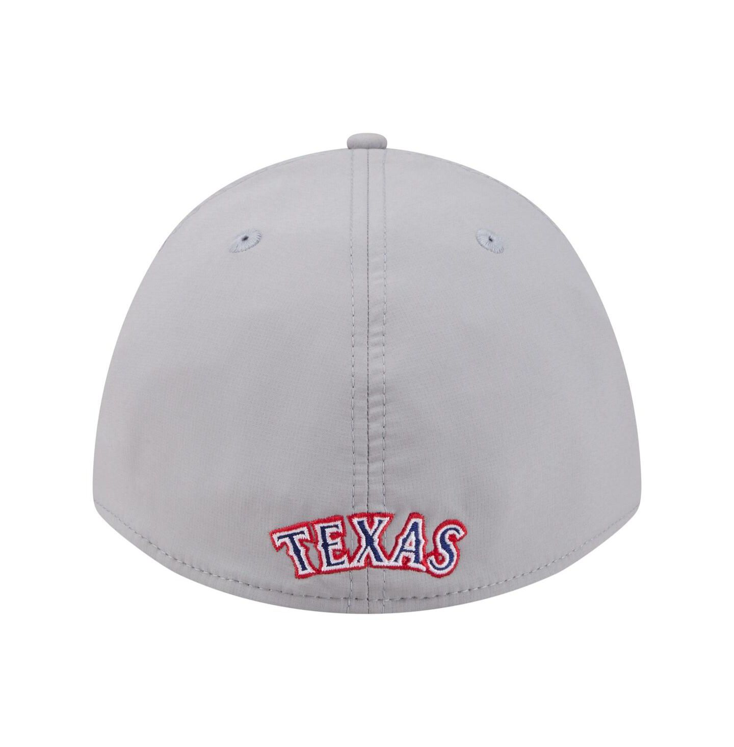 Мужская кепка New Era Gray Texas Rangers Patch 39THIRTY A-Frame M-Crown Perforated Flex Hat — фото 4