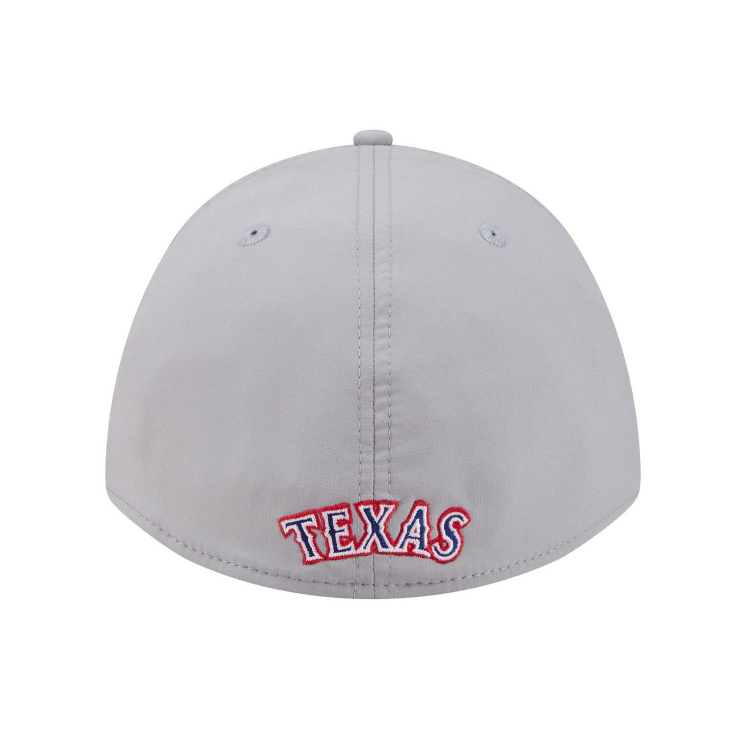 Men's Gray Texas Rangers Patch 39THIRTY A-Frame M-Crown Perforated Flex Hat