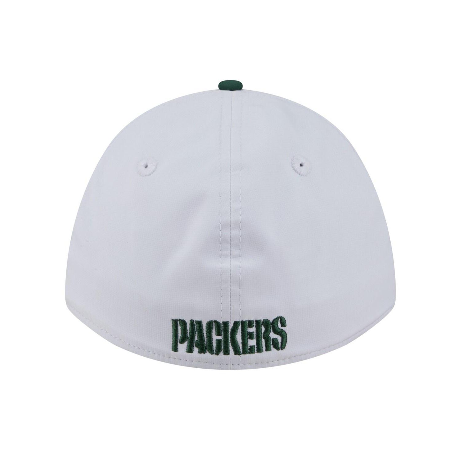 Men's White/Green Bay Packers Patch 39THIRTY A-Frame M-Crown Perforated Flex Hat
