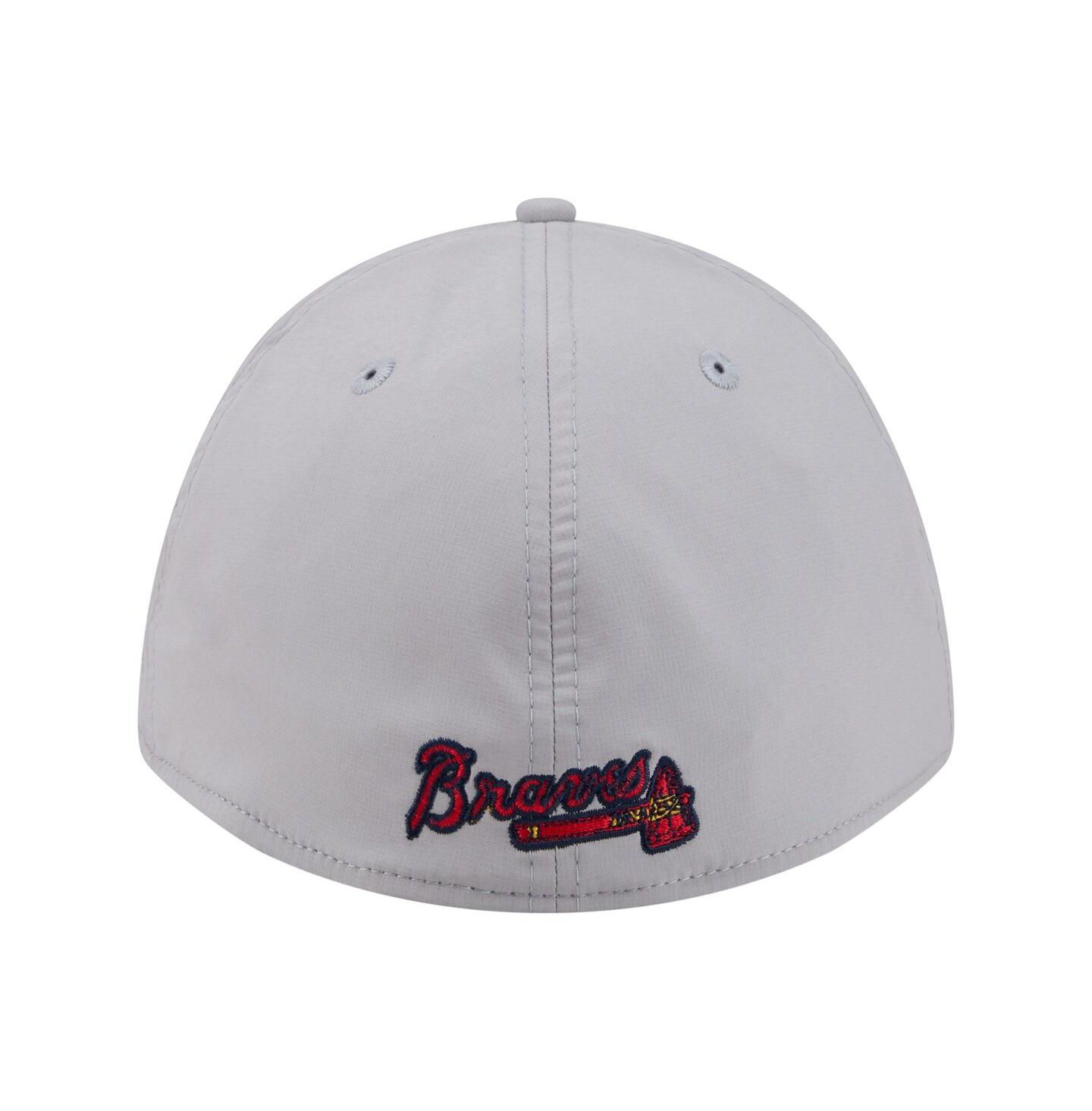 Мужская кепка New Era Gray Atlanta Braves Patch 39THIRTY A-Frame M-Crown Perforated Flex Hat — фото 4