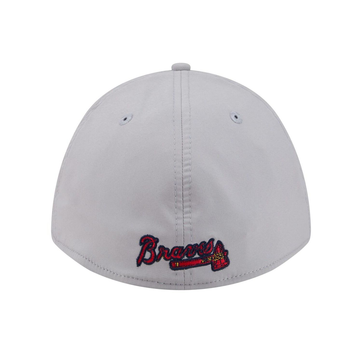 Men's Gray Atlanta Braves Patch 39THIRTY A-Frame M-Crown Perforated Flex Hat