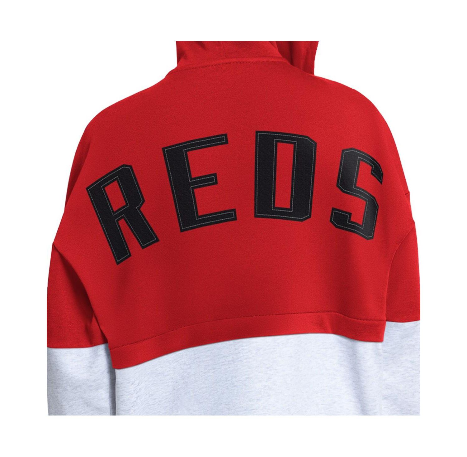 Women's Red/Heather Gray Cincinnati Reds Wishbone Full-Zip Hoodie