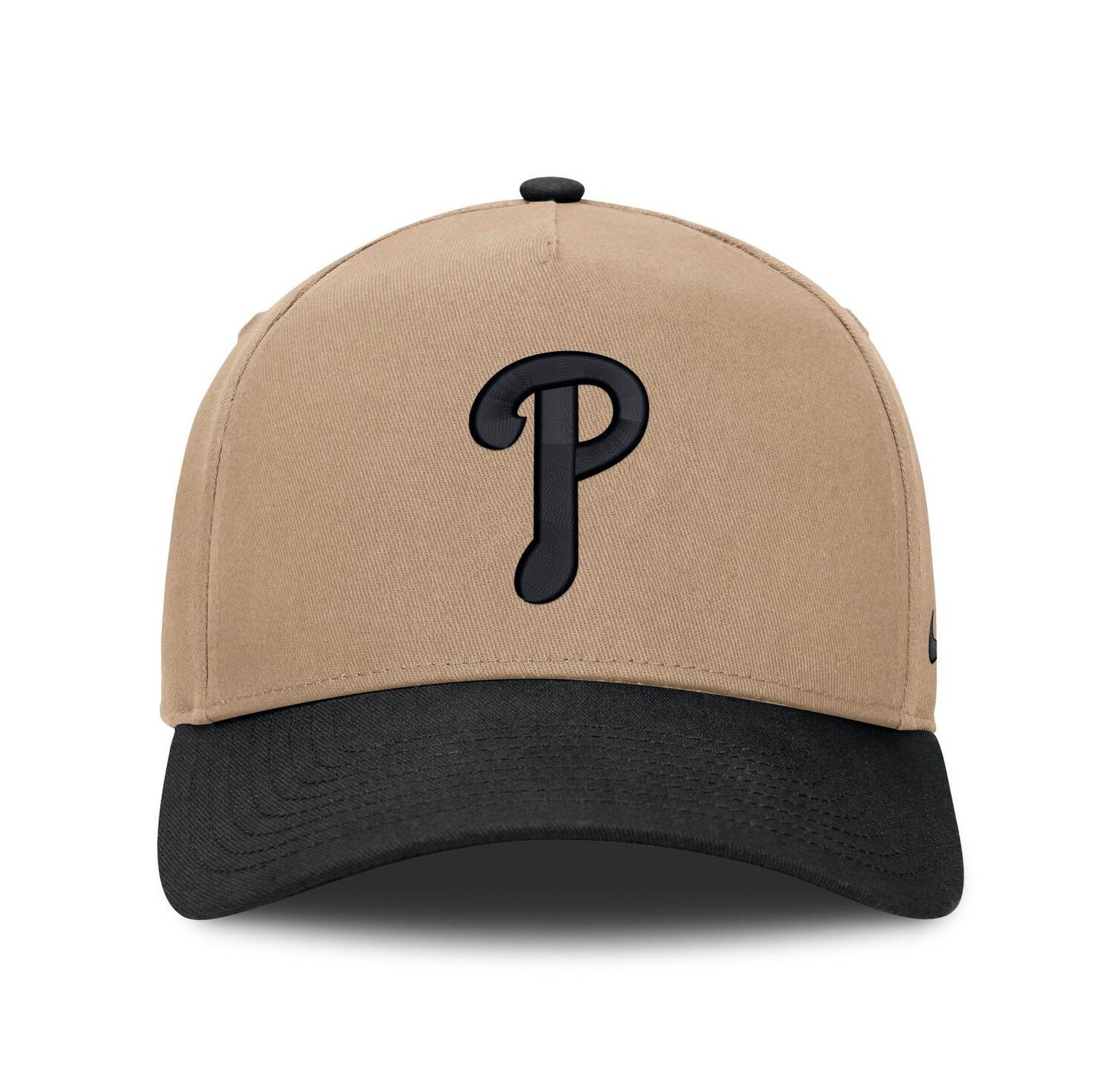 Men's Khaki/Black Philadelphia Phillies Two-Tone Rise A-Frame Adjustable Hat