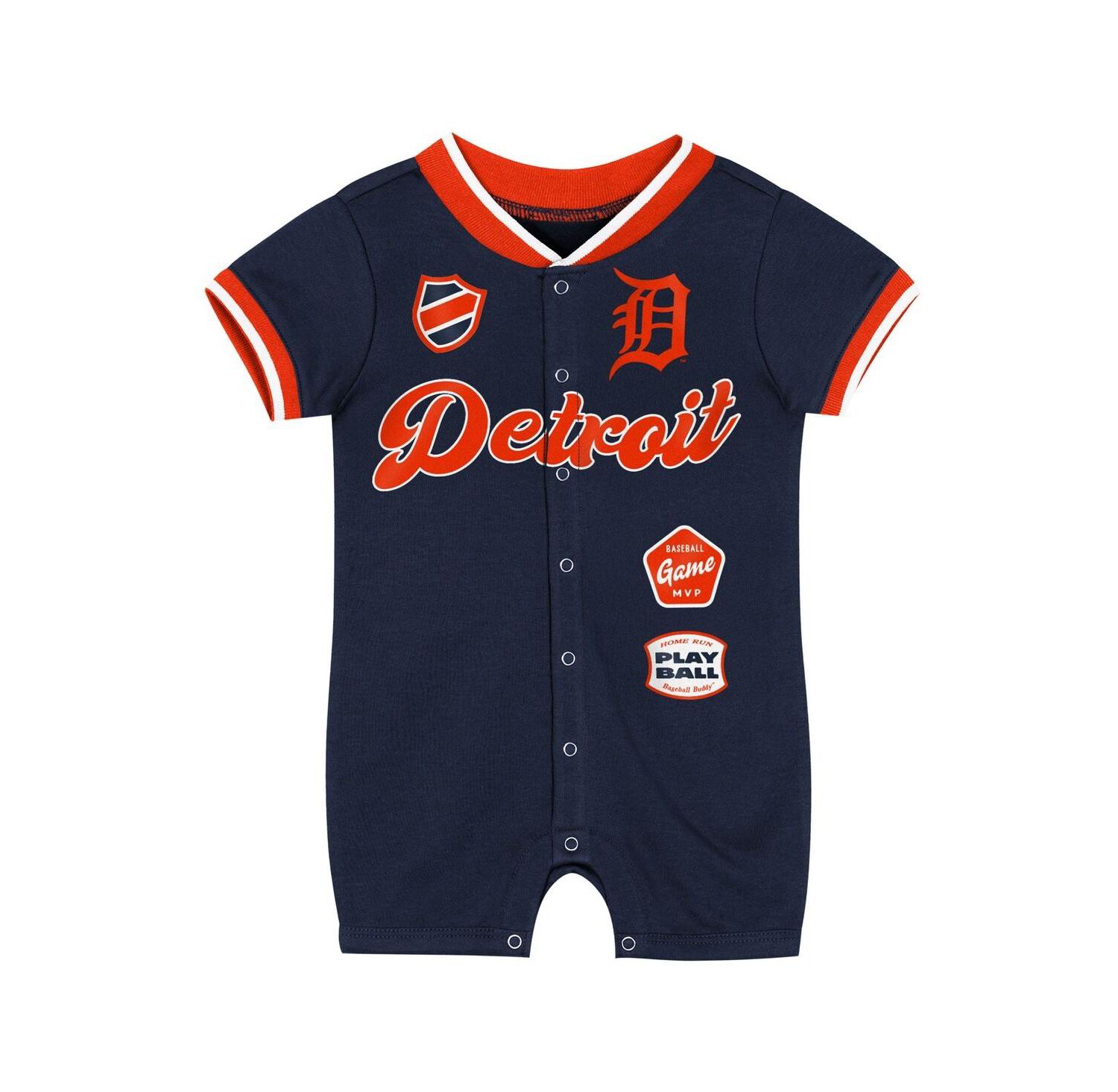 Baby Boys and Girls Navy Detroit Tigers Pinch Coverall